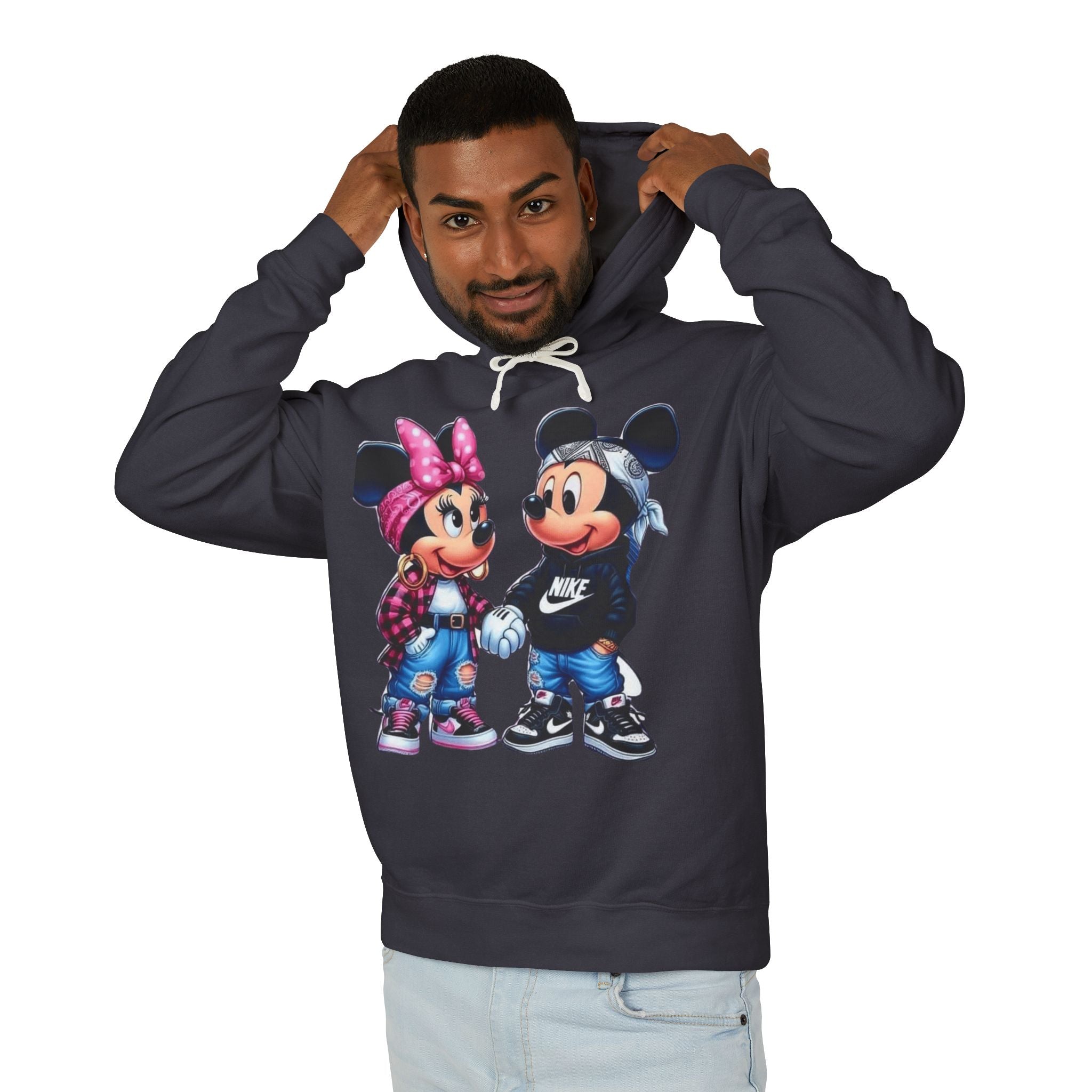 Valentine Cartoon Couple Hoodie  Cute Mickey & Minnie Style Graphic