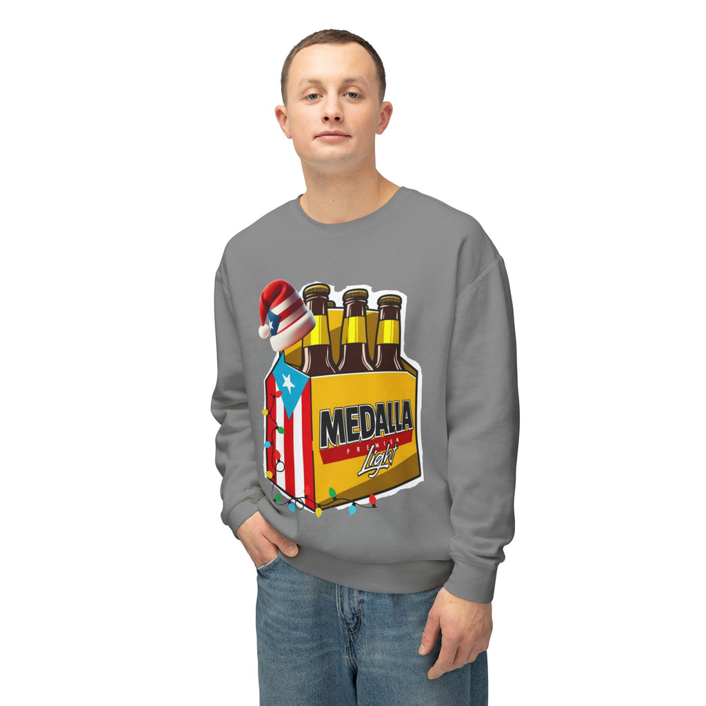 Medalla Light Puerto Rican Holiday Sweatshirt  Navidad Boricua Crewneck Puerto Rico Navidade