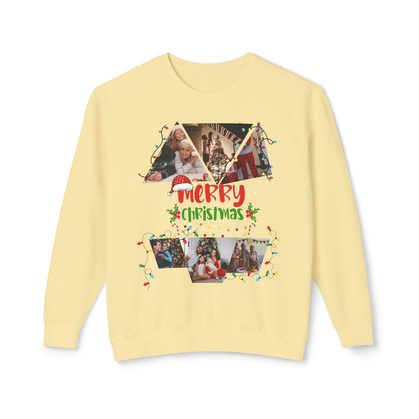 Christmas Photo Collage Sweatshirt — "Merry Christmas" Holiday Crewneck