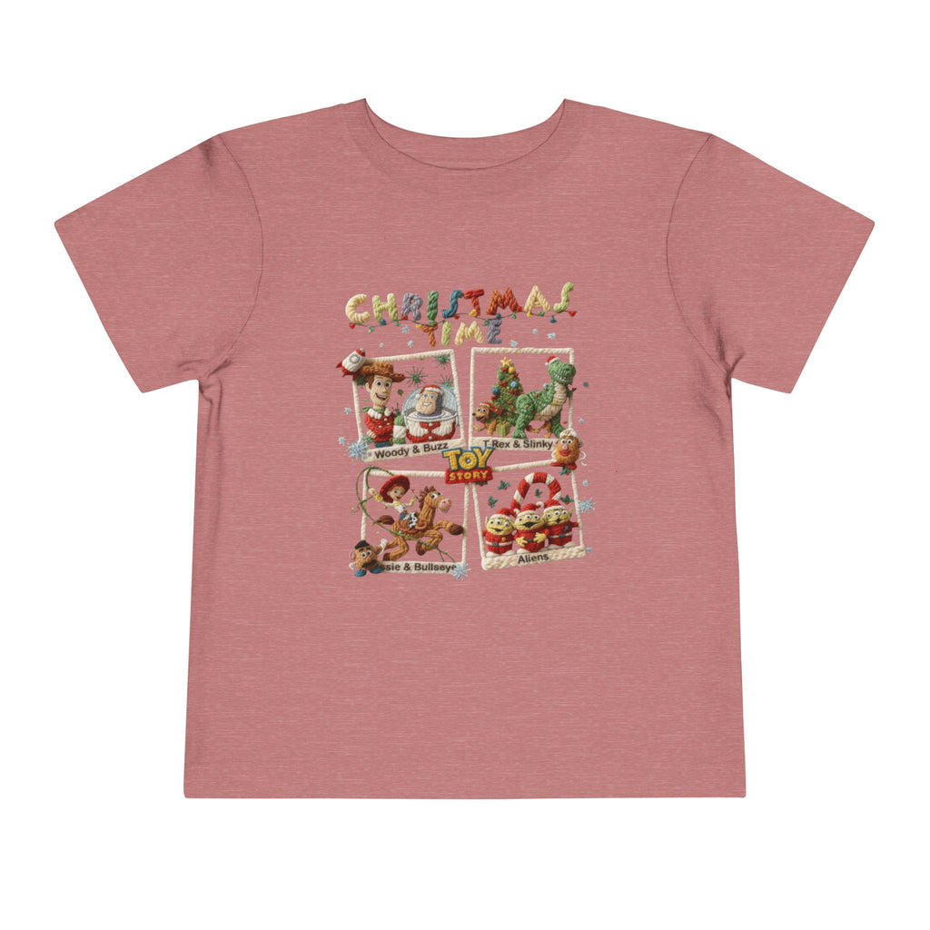 Christmas Time Toddler Tee  Cute Holiday Toy & Santa Print