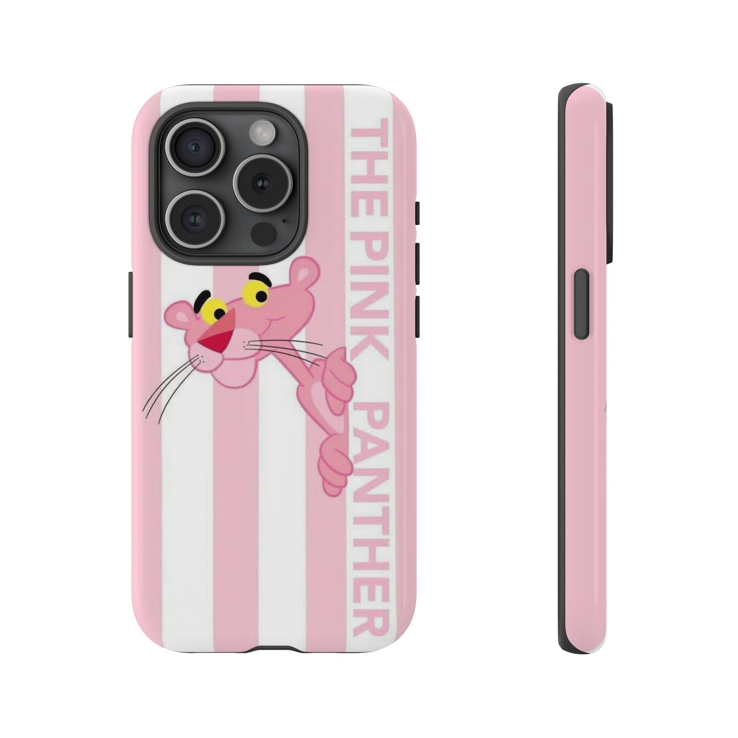 Pink Panther Tough Case Retro Striped Phone Case with "The Pink Panther" Design