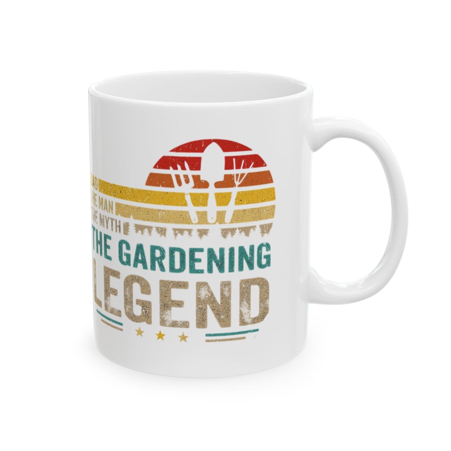 Gardening Legend Ceramic Mug for Dads, Funny Gift for Gardeners, 11oz 15oz Mug, Unique Fathers Day Present, Colorful Coffee Cup