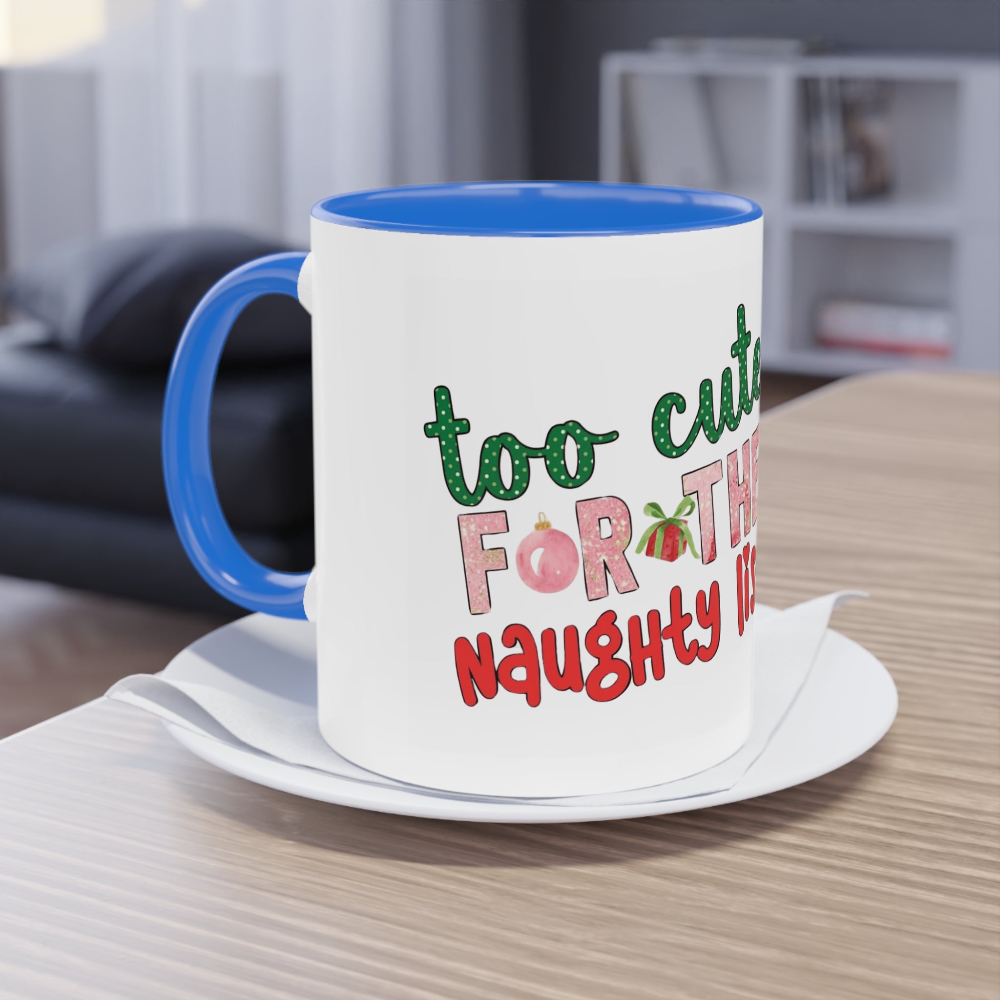 Cute Grinch Two-Tone Coffee Mug - Perfect for Holiday Cheer! Christmas Mugs Collection
