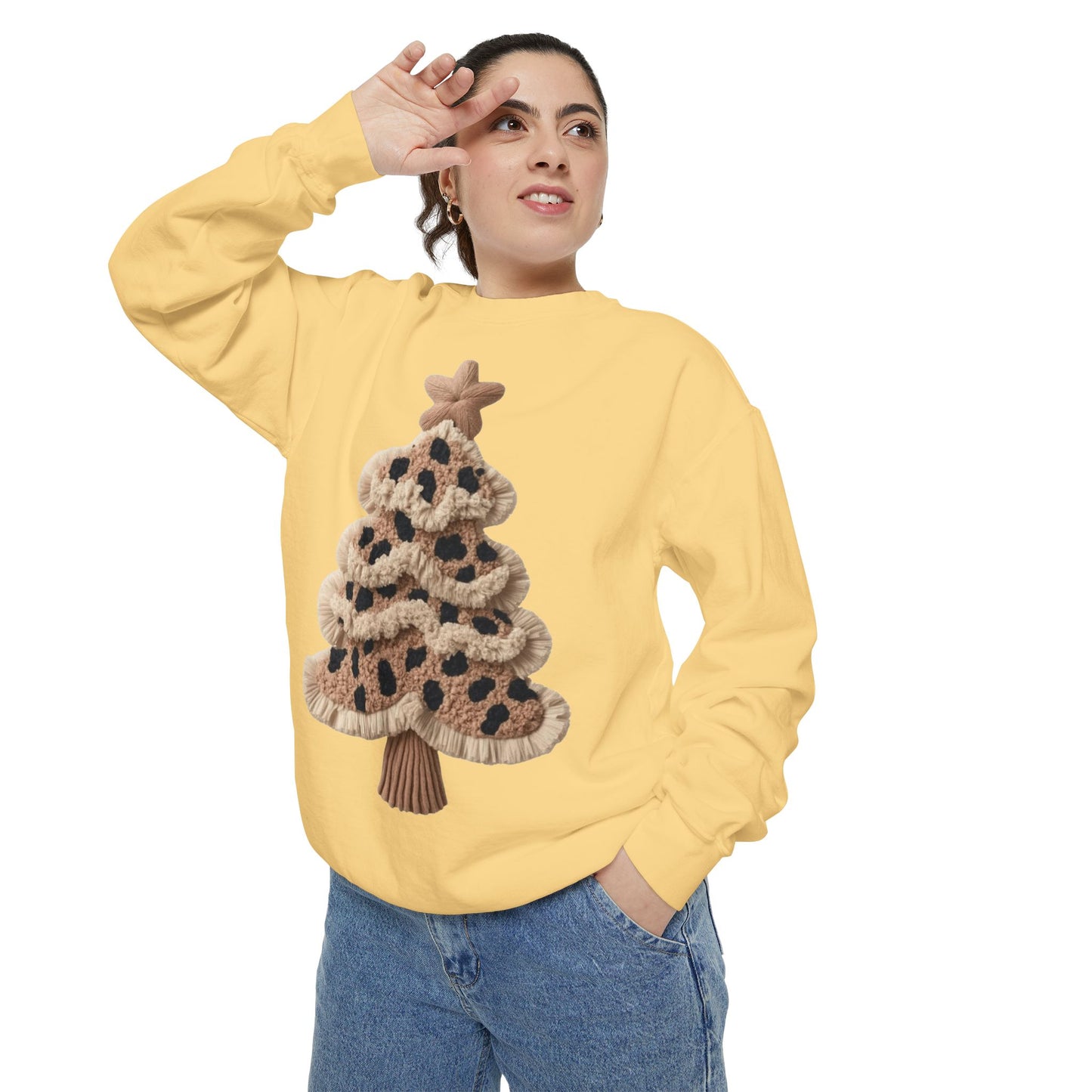 Leopard Knit Christmas Tree Sweatshirt unique festive designs and joyful