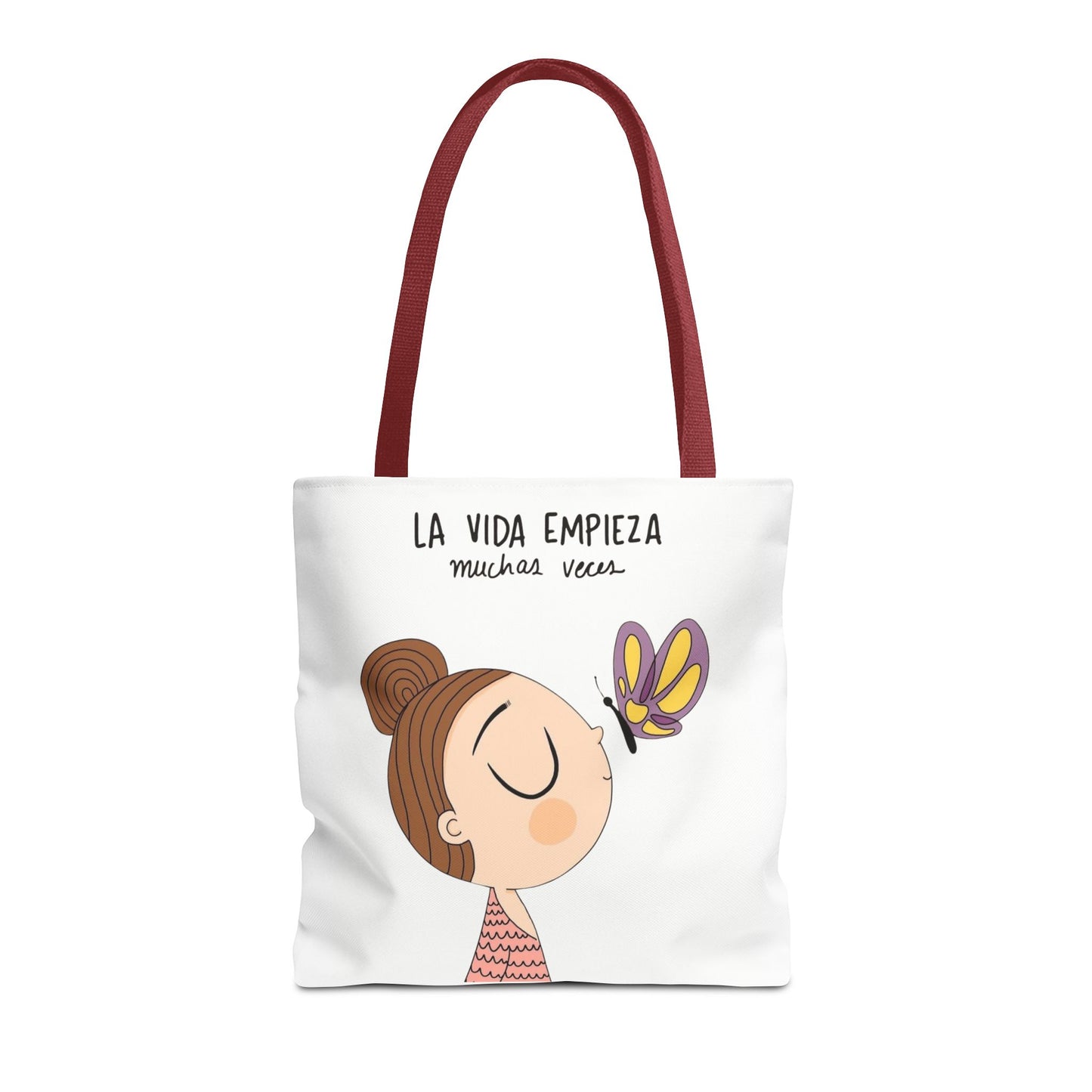 Lleva inspiración contigo a donde vayas, Eco-Friendly Carryall, Motivational Gift, Cute Reusable Shopper, Butterfly Design, Brighten Your Day