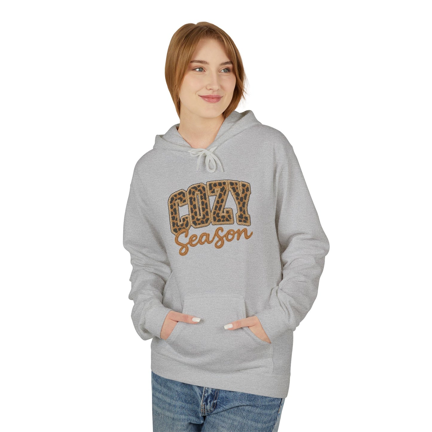 Cozy Season Leopard Hoodie — Fall Winter Graphic Pullover