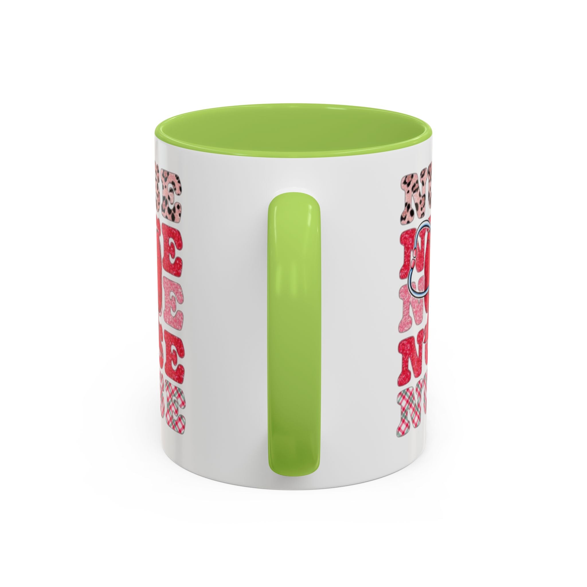 Nurse Stethoscope Bow Accent Coffee Mug — Cute Leopard & Plaid Healthcare Gift (11/15oz) Medical Christmas Mug