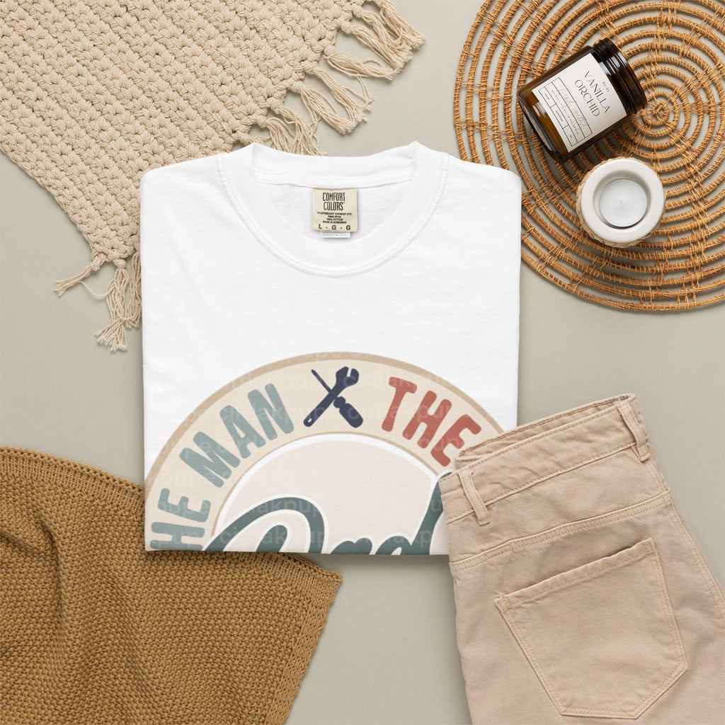 Dad Retro Badge T-Shirt — “Dad: The Man, The Myth, The Legend” Father’s Day Tee