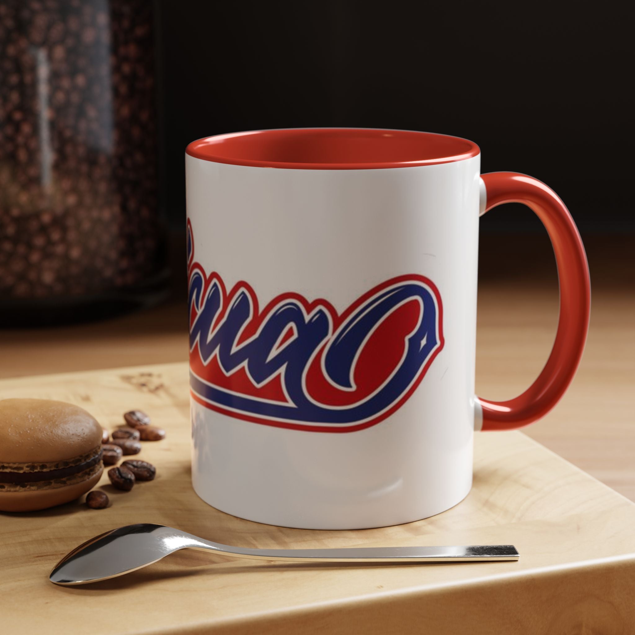 Puerto Rico Script Accent Coffee Mug — Retro Red & Blue 'Boricua' Design (11/15oz)
