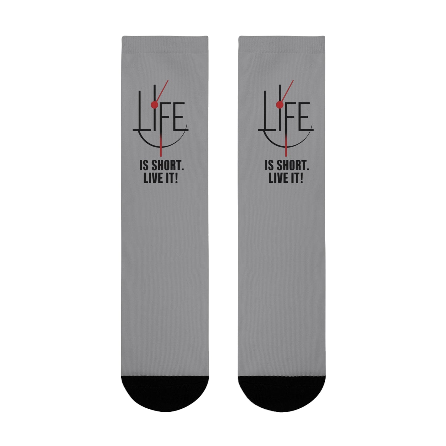 Life is Short Inspirational Crew Socks, Motivational Socks, Gift for Friends, Cozy Everyday Wear, Fun Sock Gift Idea