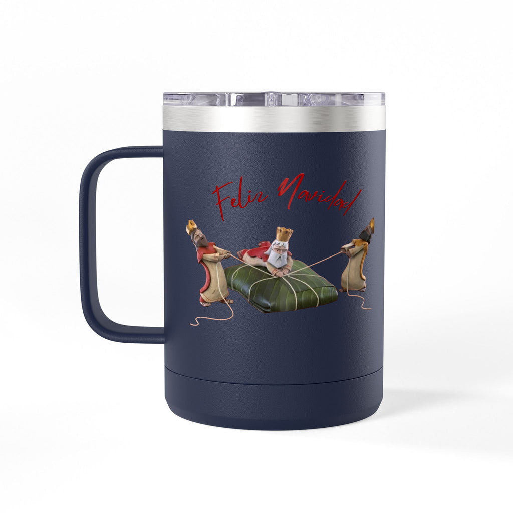 3 KINGS Holiday Travel Tumbler — 'Feliz Navidad' Dachshund Santa Design Coffee Cup for Fun Celebrations