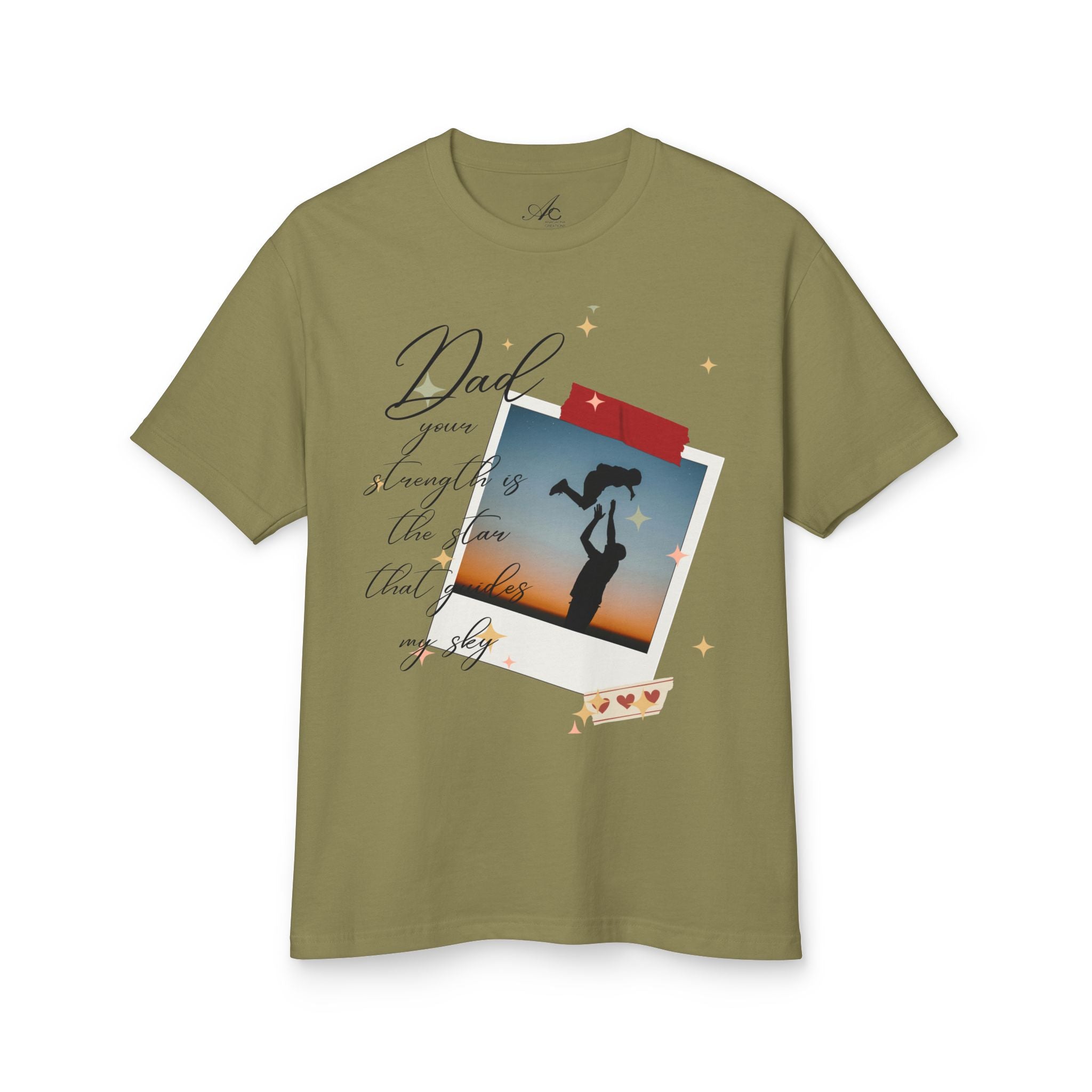 Dad & Daughter Sunset Photo Tee — "Dad, you're stronger than the storm"