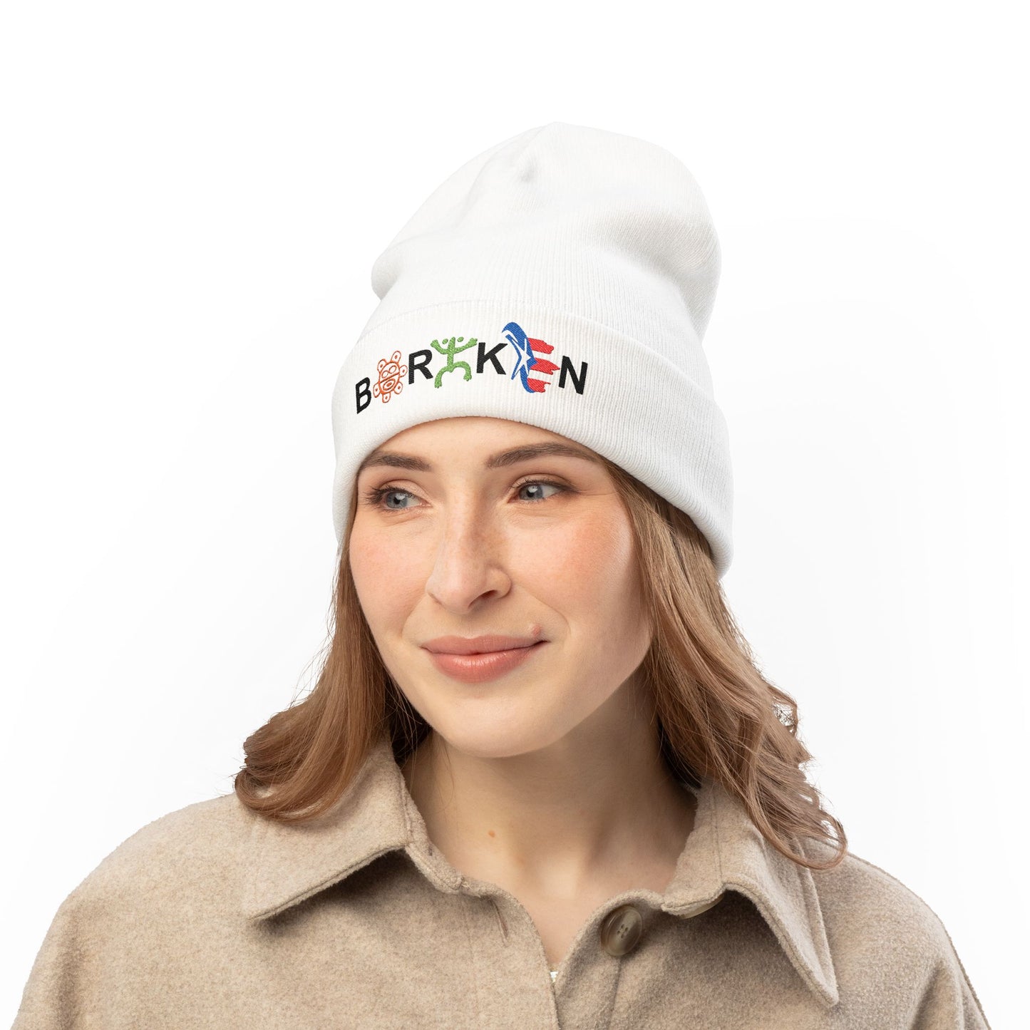 Boricua Winter Beanie – Puerto Rico Pride Knit Hat — Colorful Borough Icon Letters