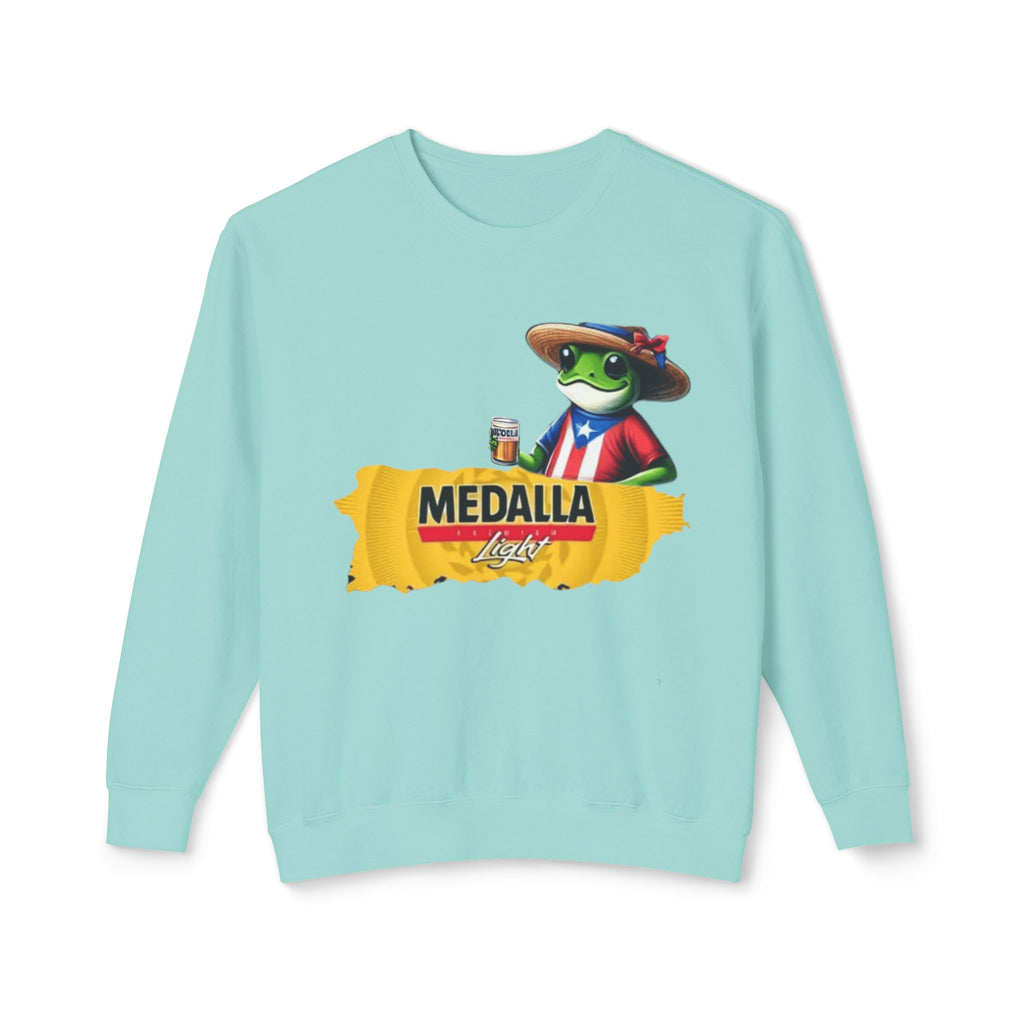 Medalla Light Puerto Rico Sweatshirt Coqui Boricua flag  Beer Pack Graphic Puerto Rico Navidades