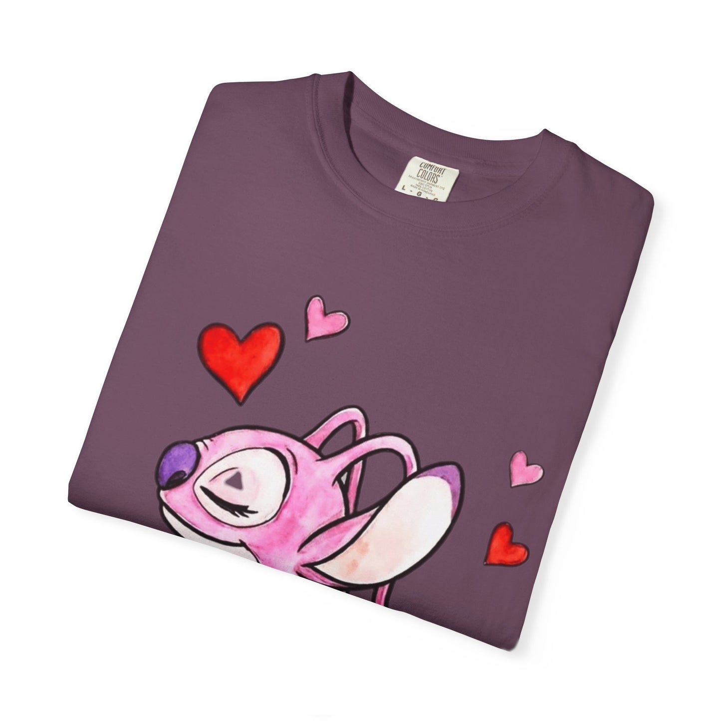 T-Shirt — Cute Pink Cartoon Creature with Hearts | Valentine’s Gift Tee