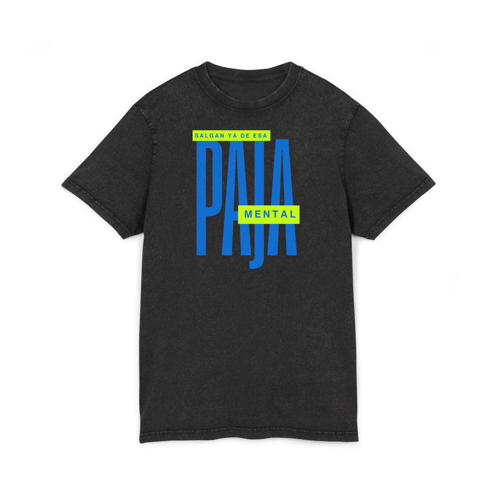 Orgullo puertorriqueño Acid Washed Tee  Bold "Paja Mental" Graphic Streetwear