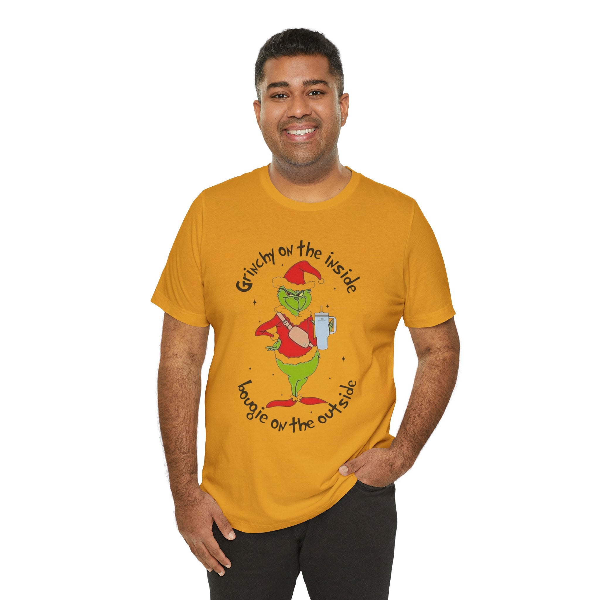 Grinch-Inspired Holiday Tee: 'Grinchy on the Inside, Boogie on the Outside'