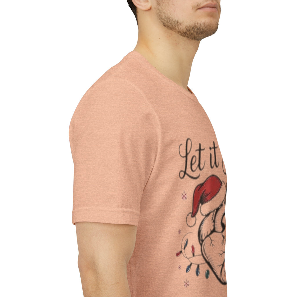 Let It Flow Heart Tee  Christmas Anatomical Heart Shirt