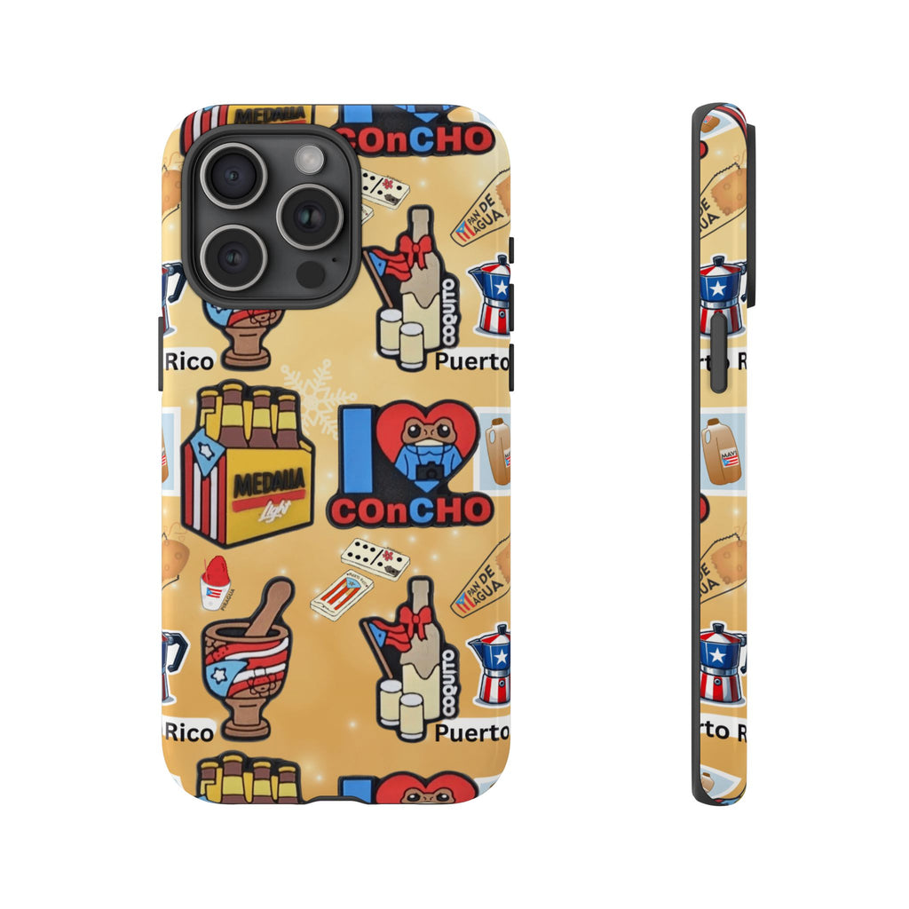 Puerto Rico Sticker Collage Tough Case  ‘I  Concho’ Pattern Phone Case