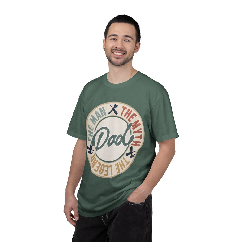 Dad Retro Badge T-Shirt — “Dad: The Man, The Myth, The Legend” Father’s Day Tee