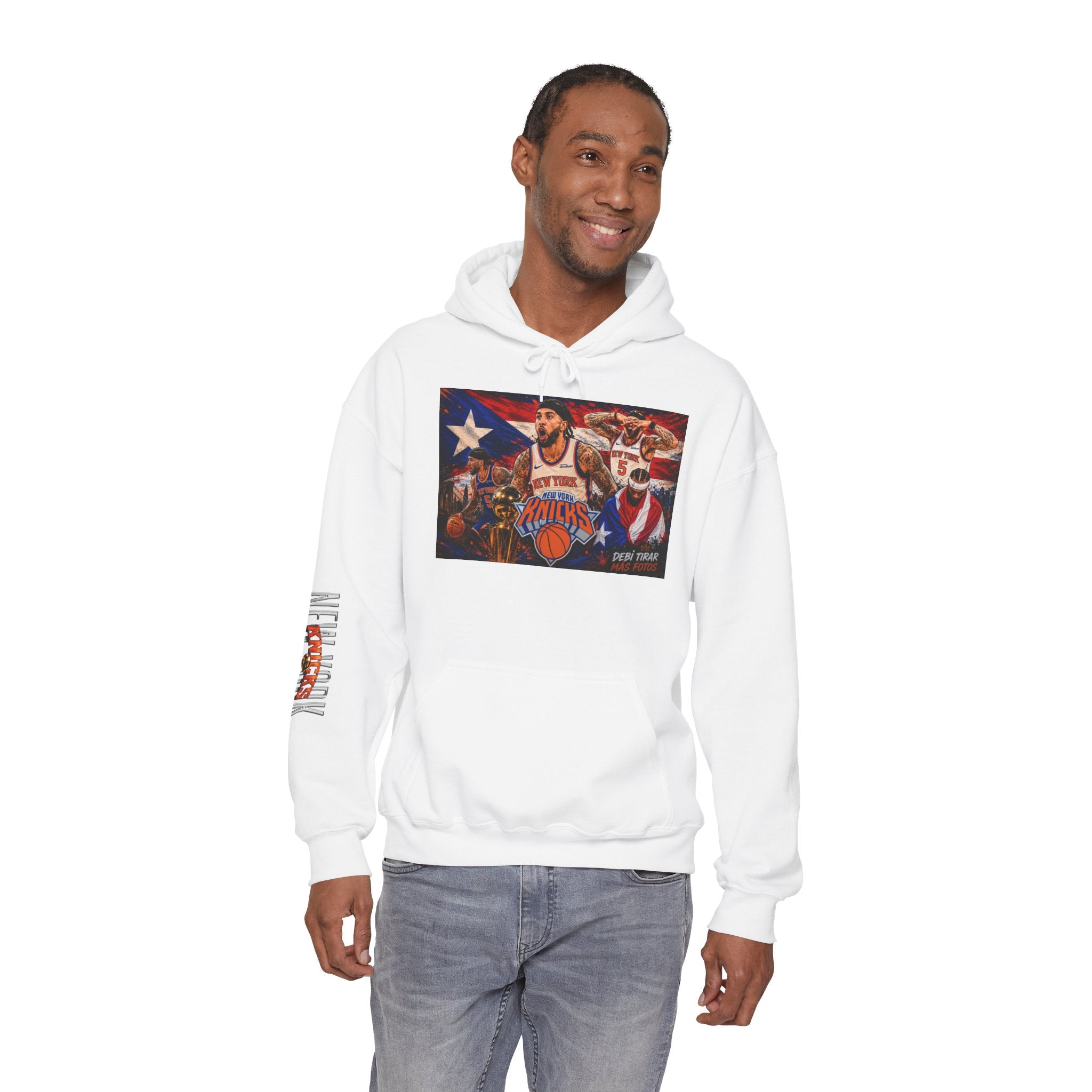 NY-K Retro Player Collage Hoodie — Basketball Fan Sweatshirt