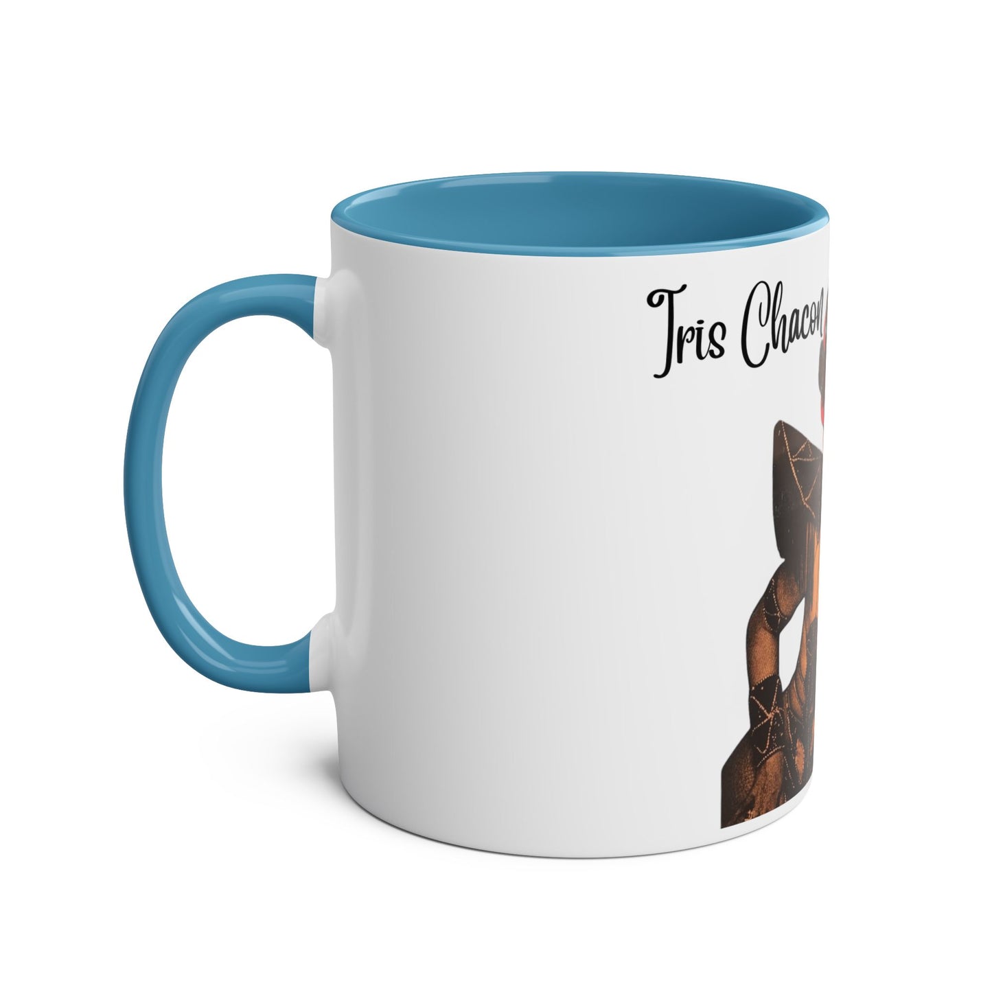 The onli one Iris Chacon Unique Two-Tone Coffee Mug - Iris Chacon Inspired Art, Trendy Mug for Coffee Lovers, Gift for Her, Retro Style,