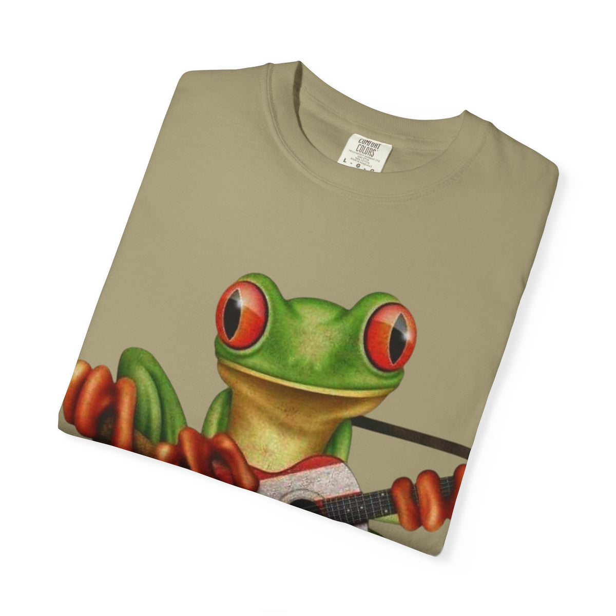 Where Boricua Meets Funky Guitar Frog T-Shirt, , Music Lover Gift, Cool Animal T-Shirt, Summer Style, Lightweight Apparel