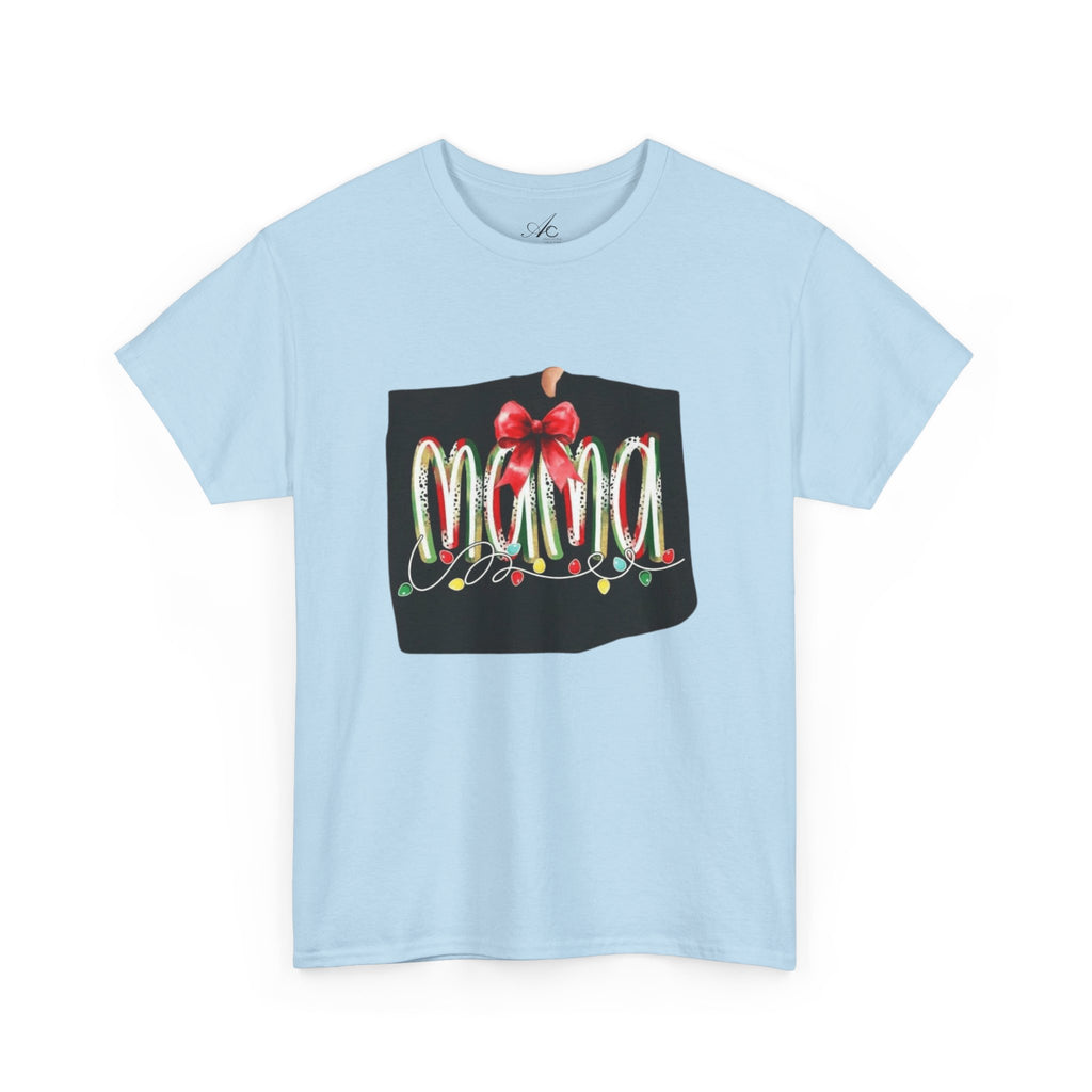 Festive Mama Tee, Cozy Holiday Shirt, Gift for Mom, Christmas T-Shirt, Unisex Cotton Tee