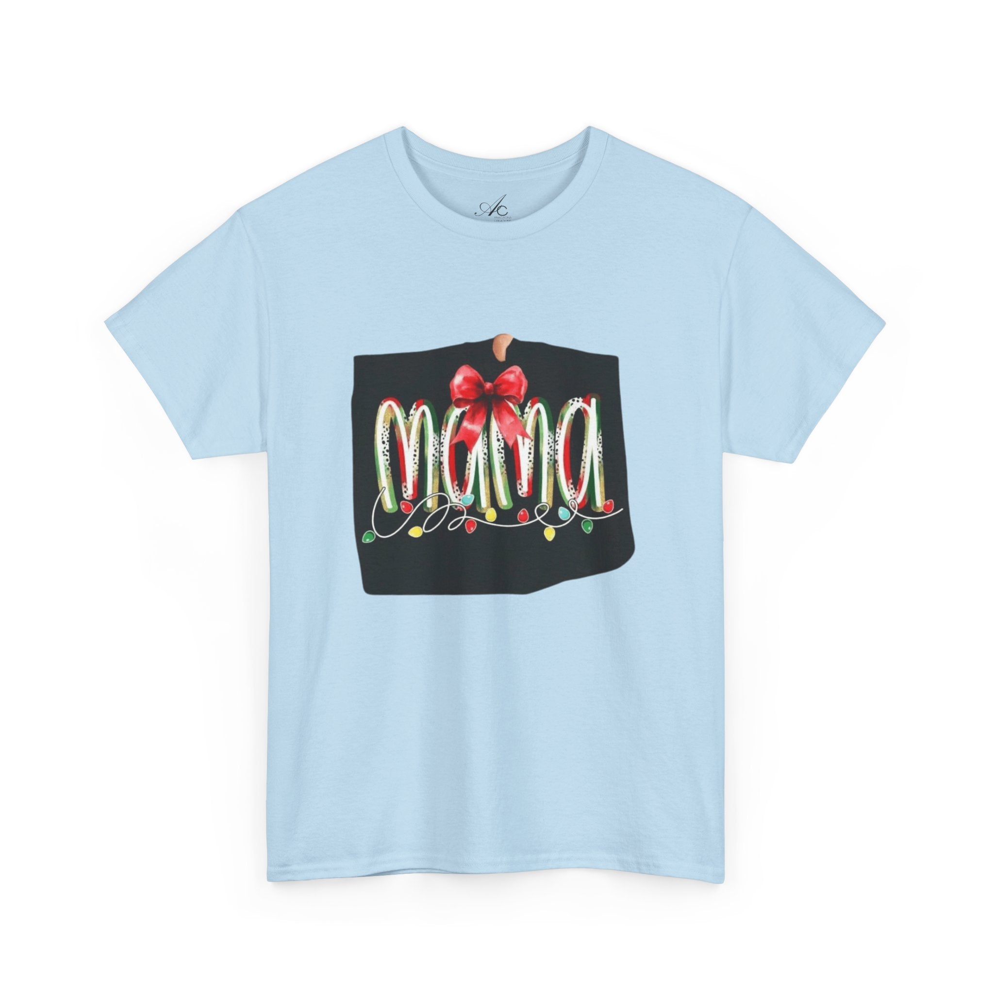 Festive Mama Tee, Cozy Holiday Shirt, Gift for Mom, Christmas T-Shirt, Unisex Cotton Tee