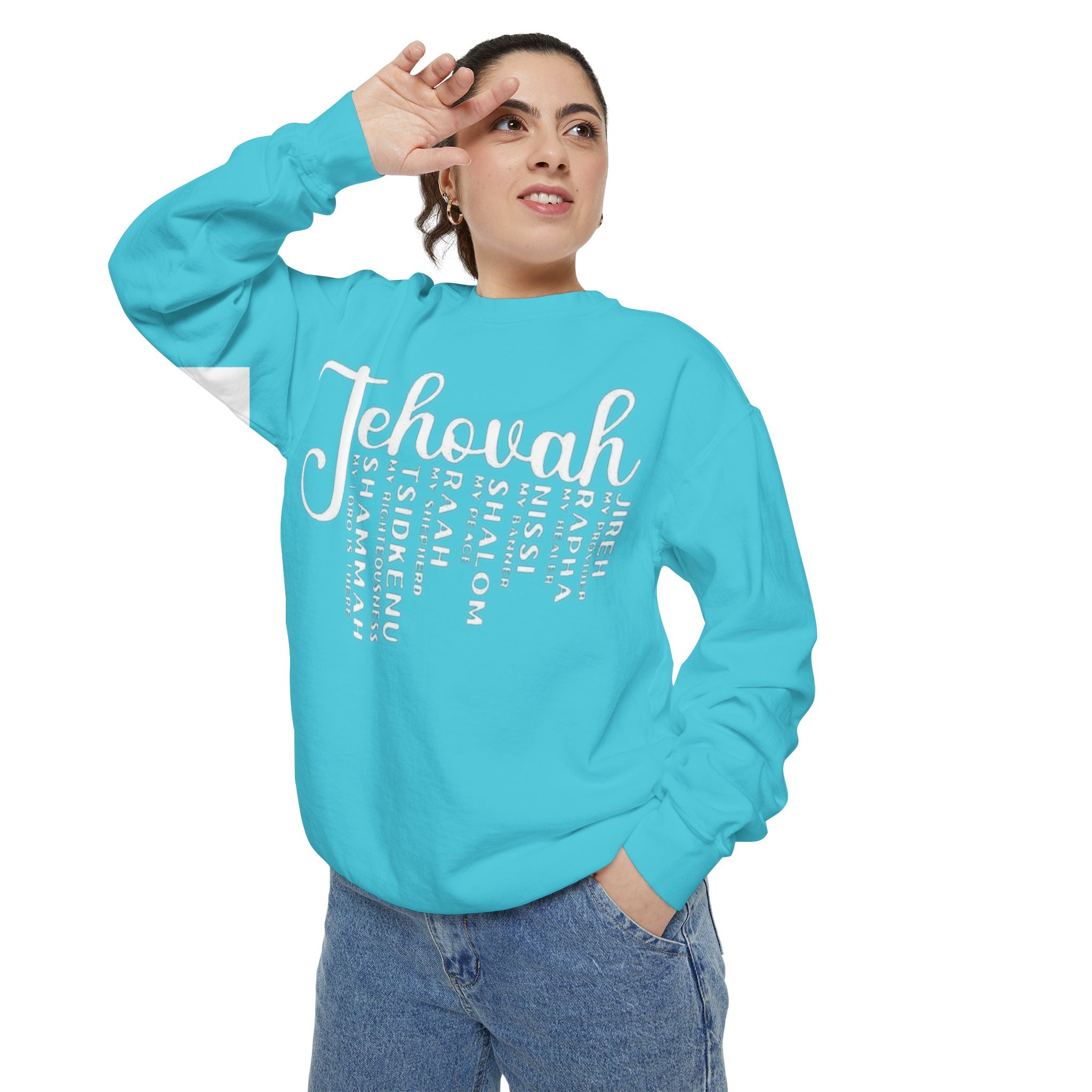 Jehovah Names Sweatshirt  Christian Faith Scriptural Names Pullover