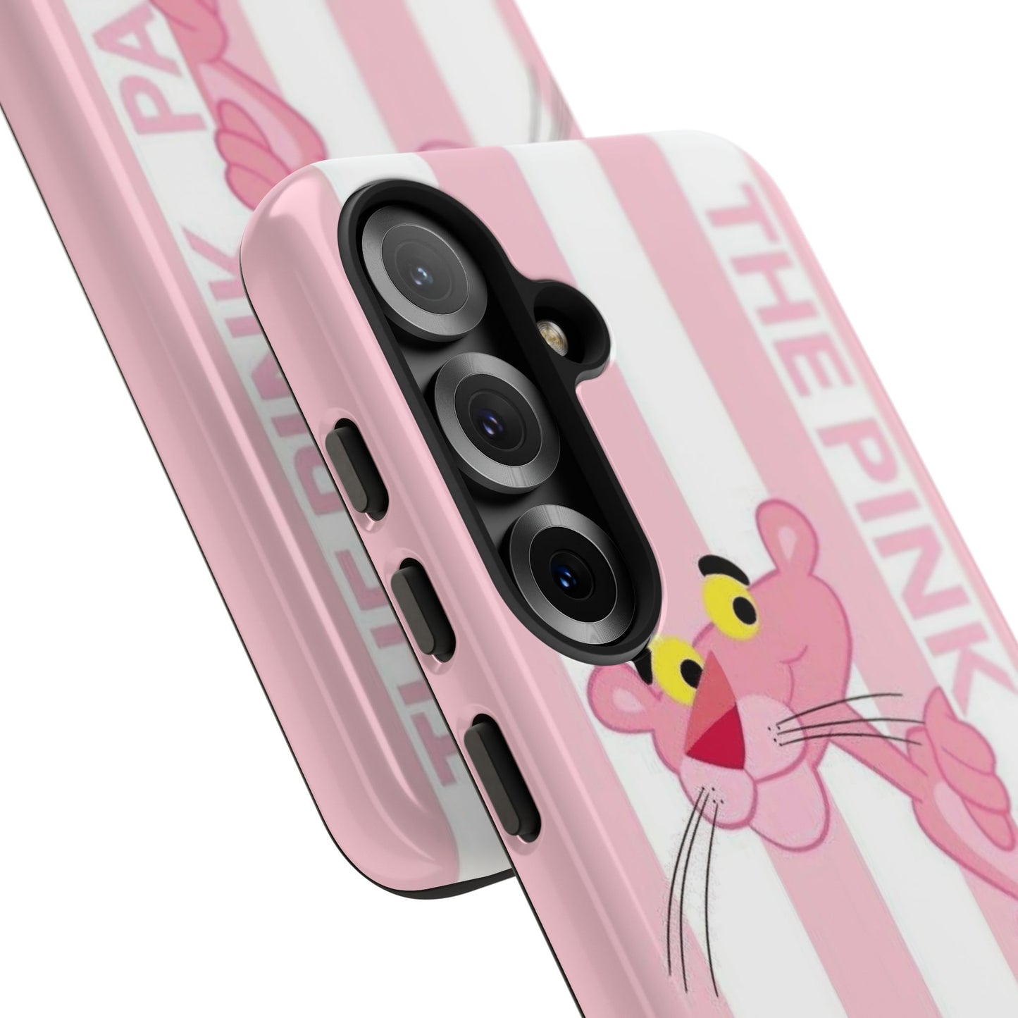 Pink Panther Tough Case Retro Striped Phone Case with "The Pink Panther" Design