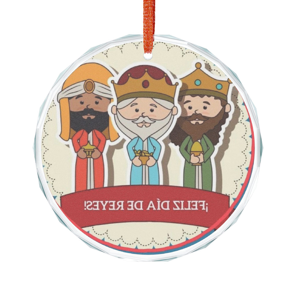 Tres Reyes Magos ornament Feliz Día de Reyes Crystal Glass Ornament