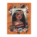 Moana-Inspired Floral Portrait Fleece Blanket