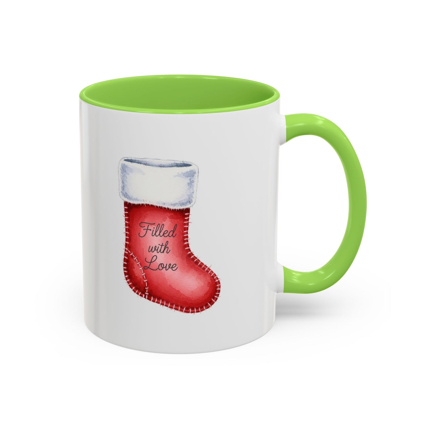 Holiday Mugs Christmas Gift Ideas Hot Cocoa & Coffee Cup Designs Filled with Love - Colorful 11oz & 15oz