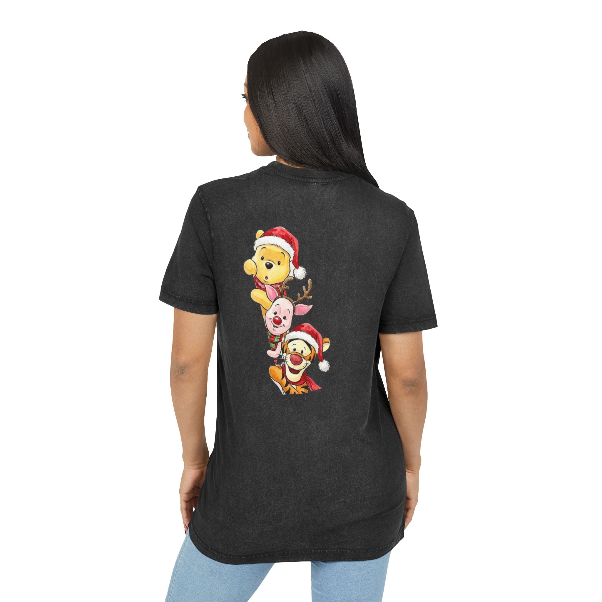 Christmas Character Stack Acid-Wash  Tee Cartoon Christmas T-shirts and Sweaters,