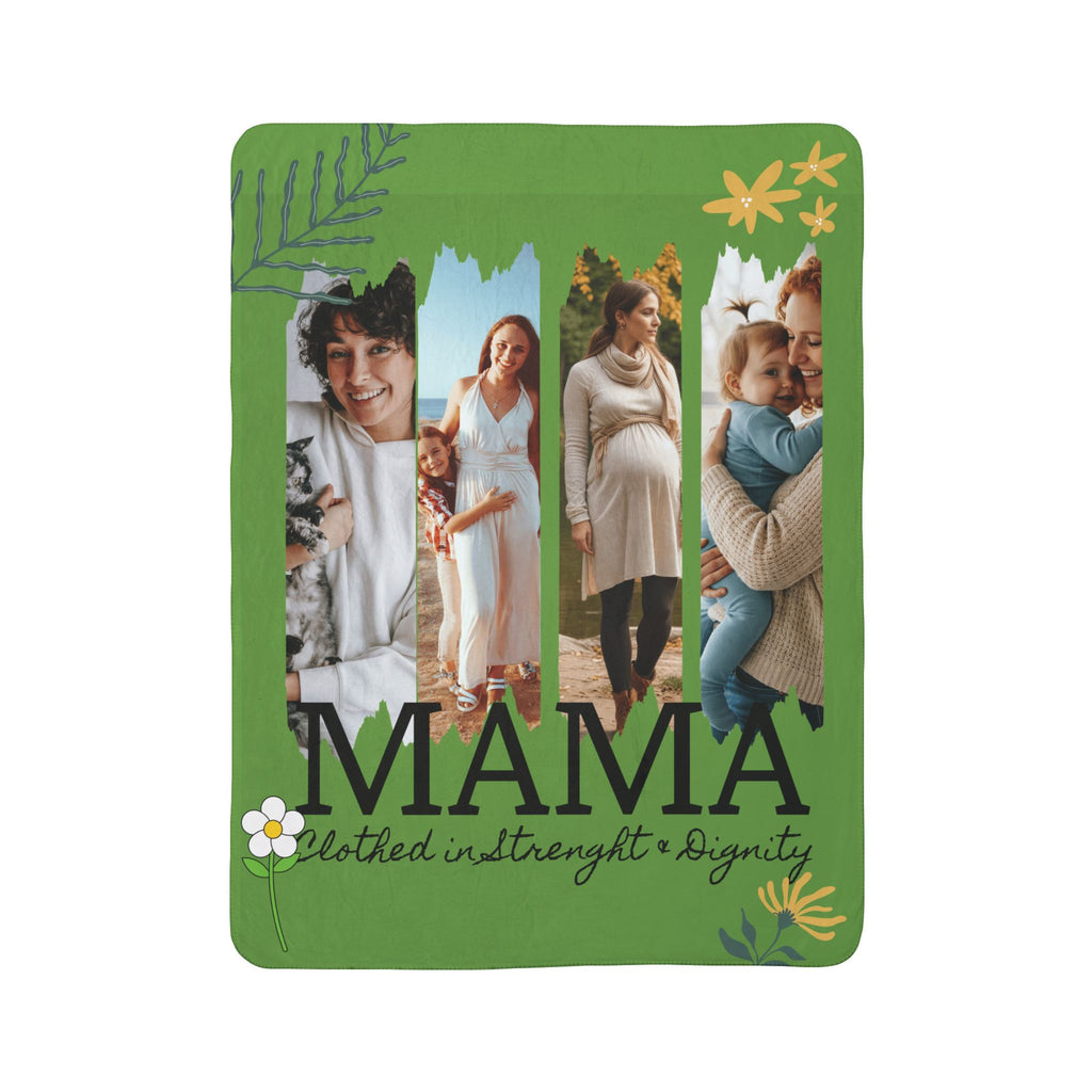 Mama Fleece Sherpa Blanket "Clothed in Strength & Dignity" Cozy Mother's Day Gift cozy all-occasion blanket!