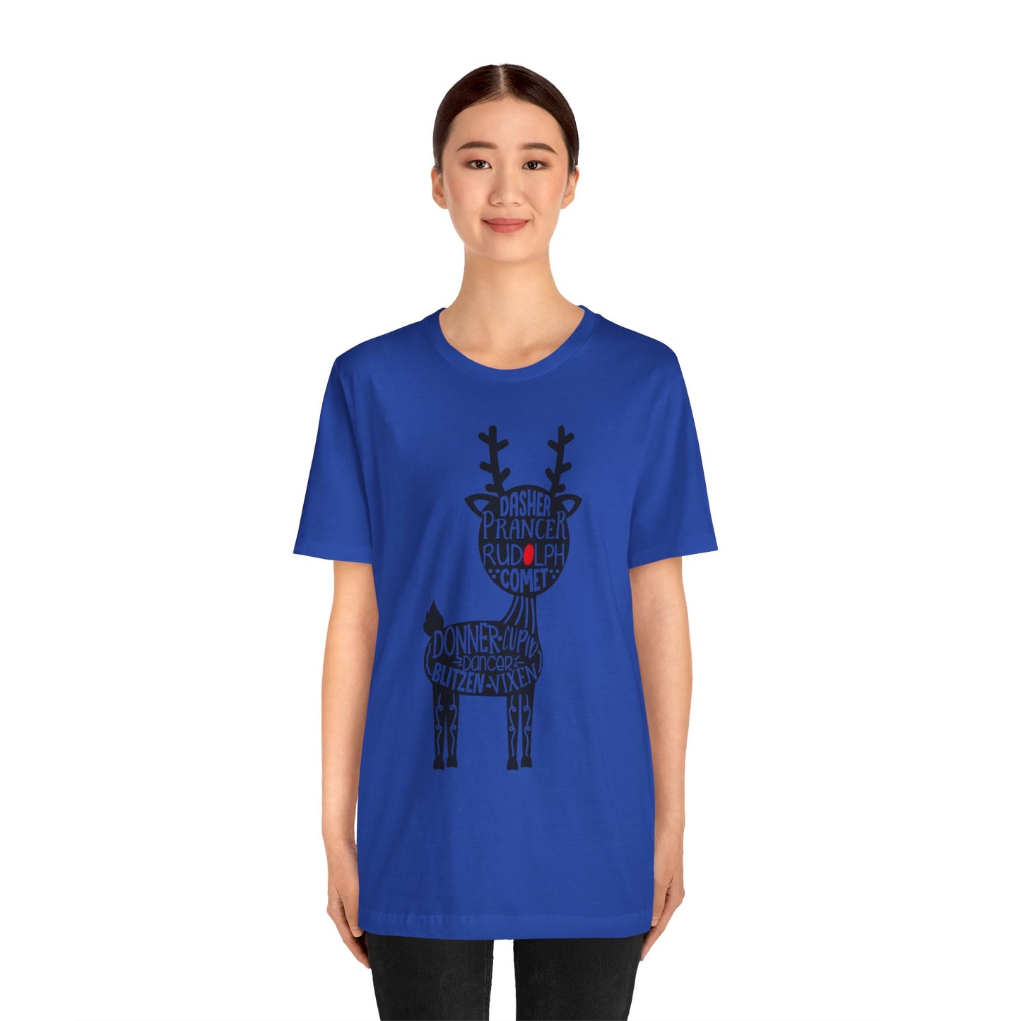 Christmas Reindeer Graphic Tee - Unisex Jersey Short Sleeve Shirt