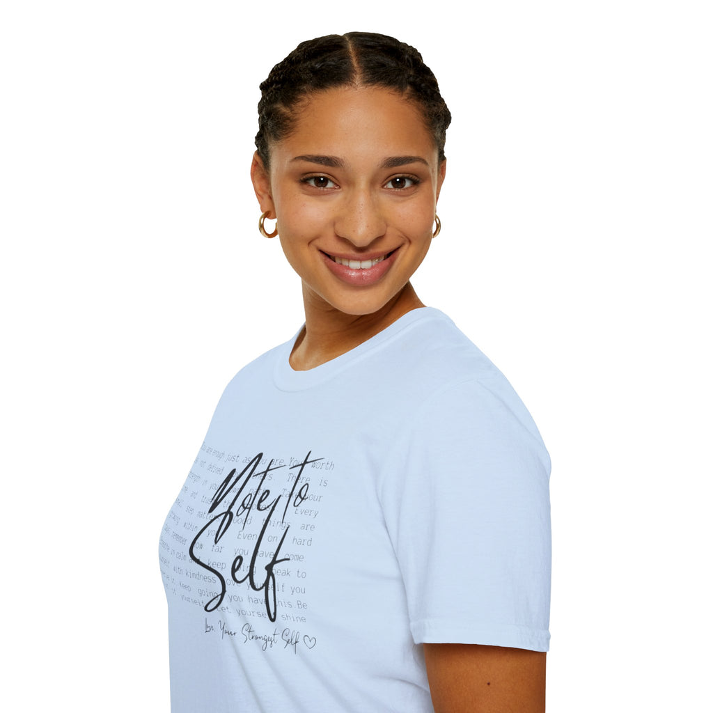 Note to Self T‑Shirt  Minimal Script Inspirational Tee