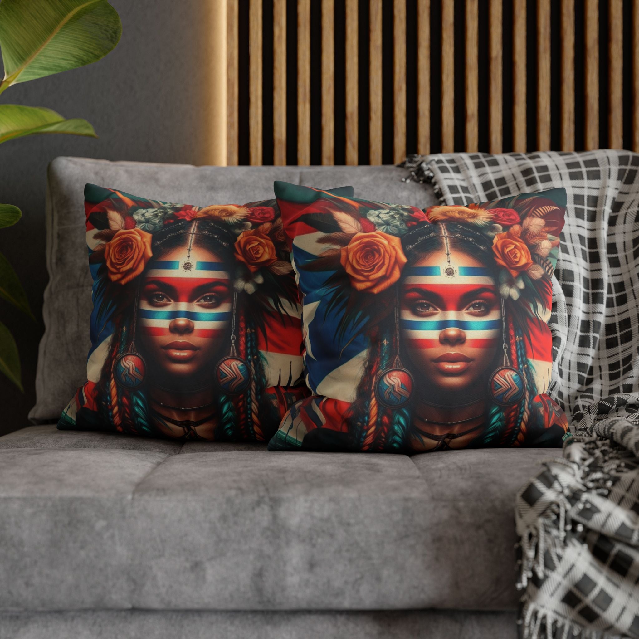 Tribal Goddess Decorative Pillow Puerto Rico Culture Pillow