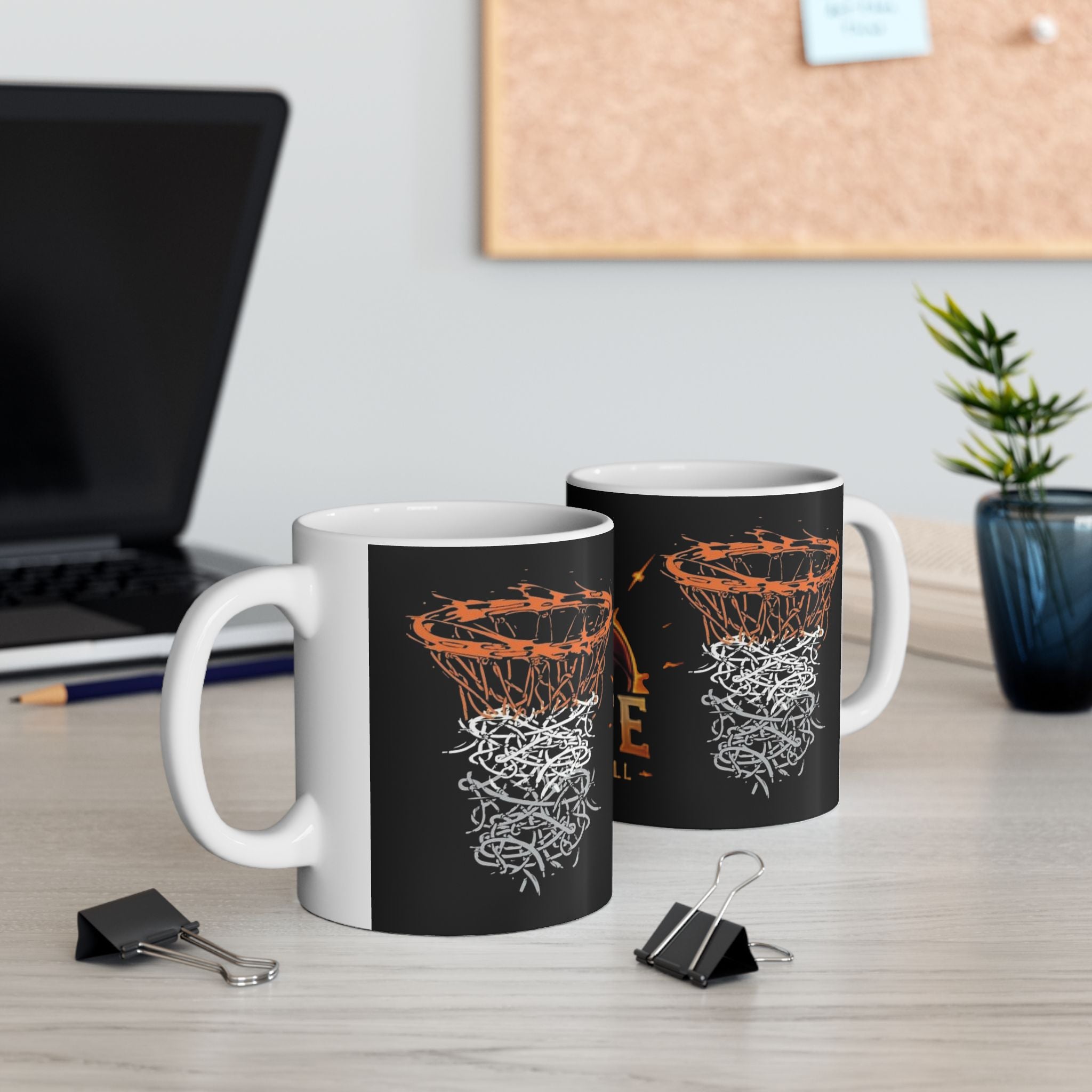 Elite Basketball Ceramic Mug – Fiery Basketball Team Coffee Cup (11oz & 15oz)