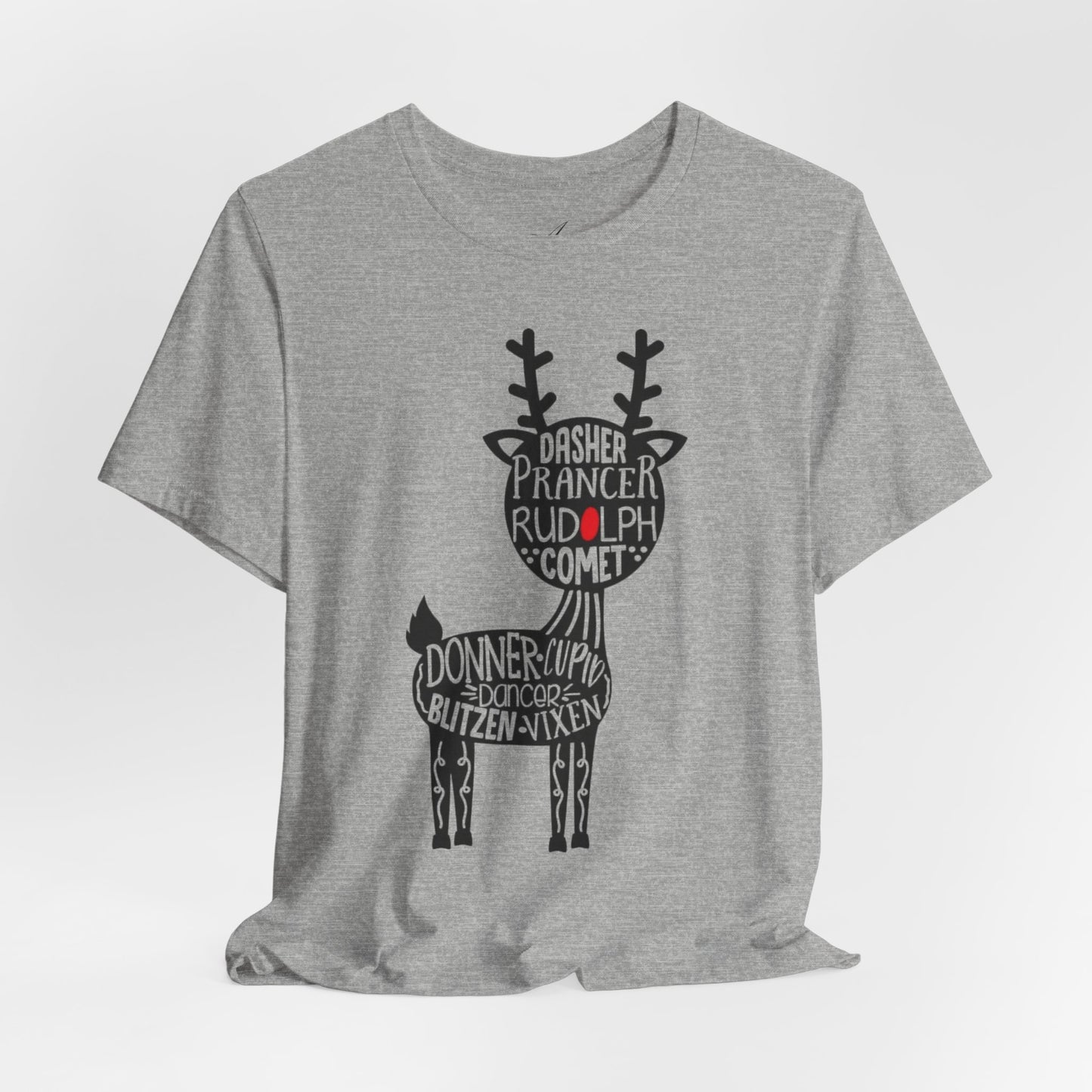 Christmas Reindeer Graphic Tee - Unisex Jersey Short Sleeve Shirt