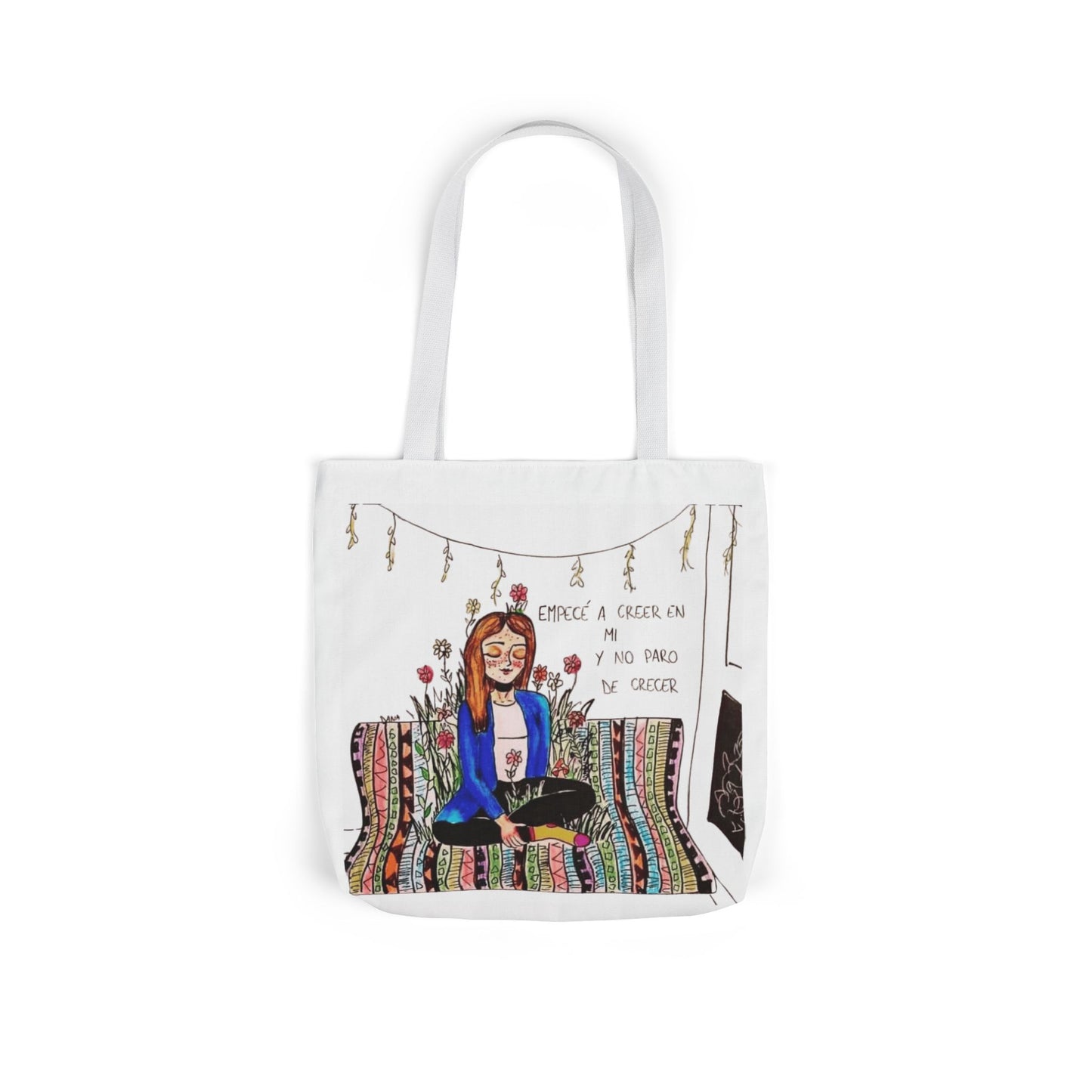 Lleva inspiración contigo a donde vayas Bohemian Style Canvas Tote Bag, Inspirational Art, Ideal for Gifts, Eco-Friendly Shopping, Beach Days, Travel Adventures