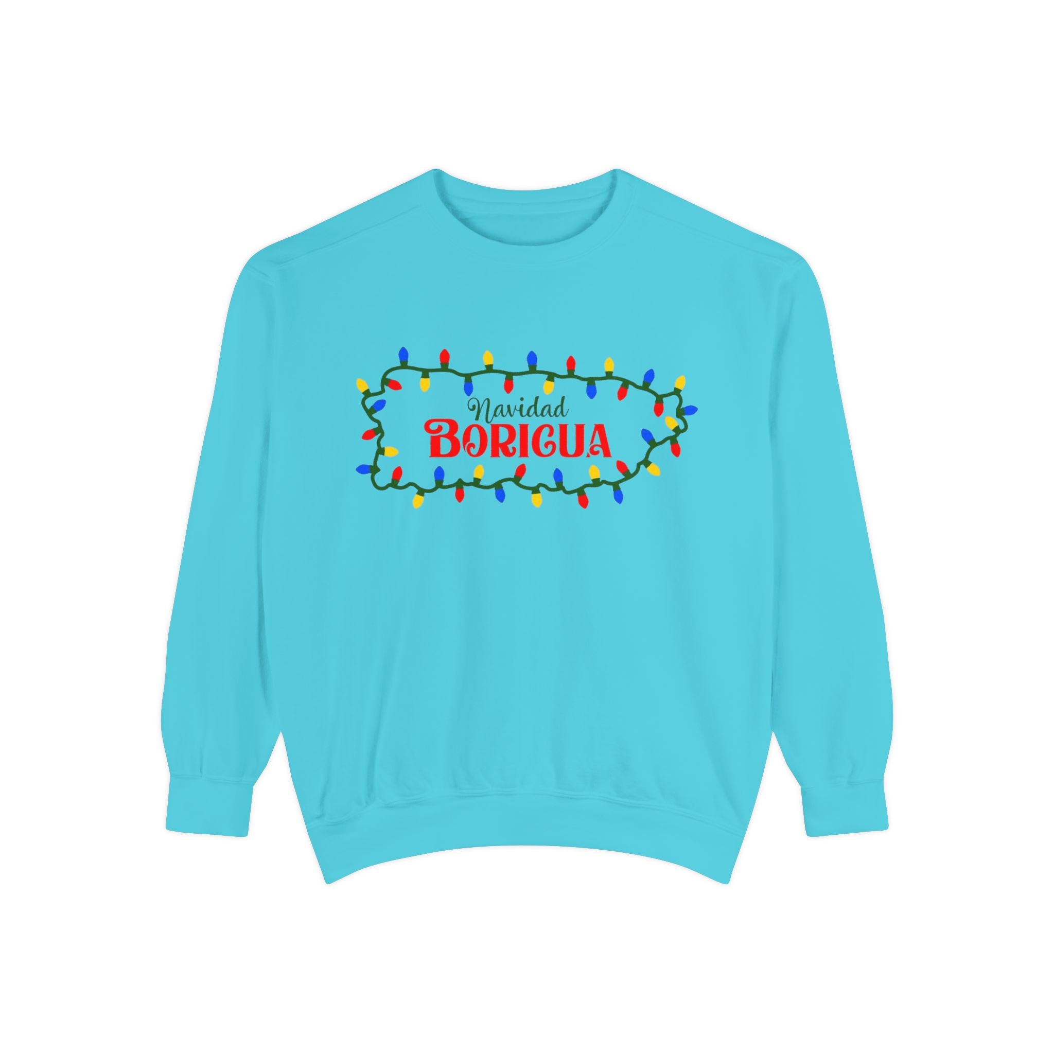 Navidad Boricua Sweatshirt — Puerto Rican Holiday Sweater with Christmas Lights