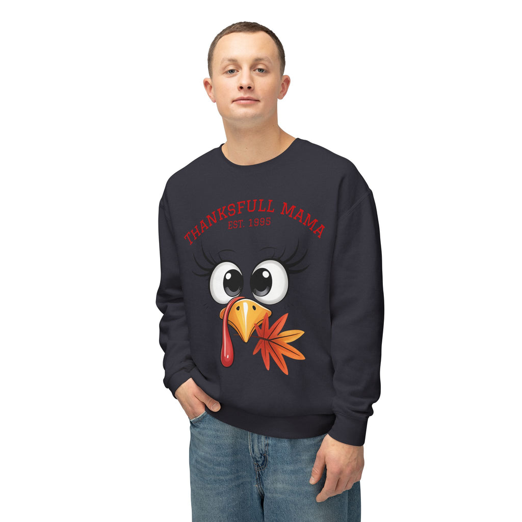Thanksgiving Mama Sweatshirt  Cute Turkey Face "Thanksgfull Mama" Fall Pullover Fall T-Shirts and Sweatshirts Collection