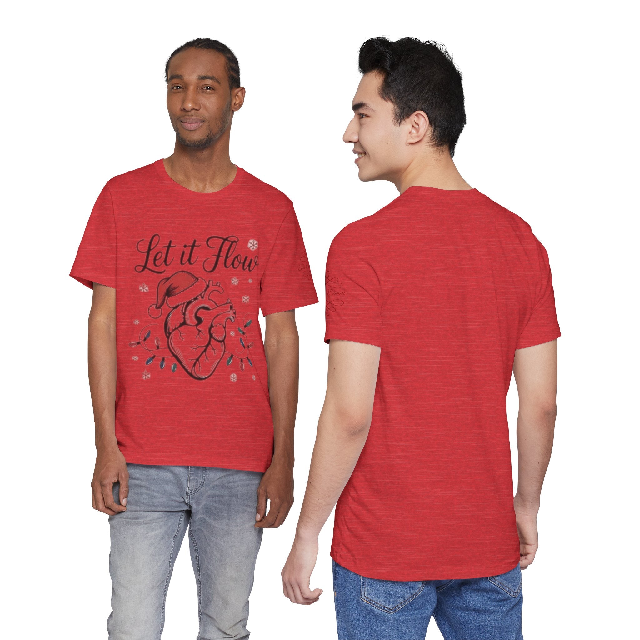 Let It Flow Heart Tee  Christmas Anatomical Heart Shirt