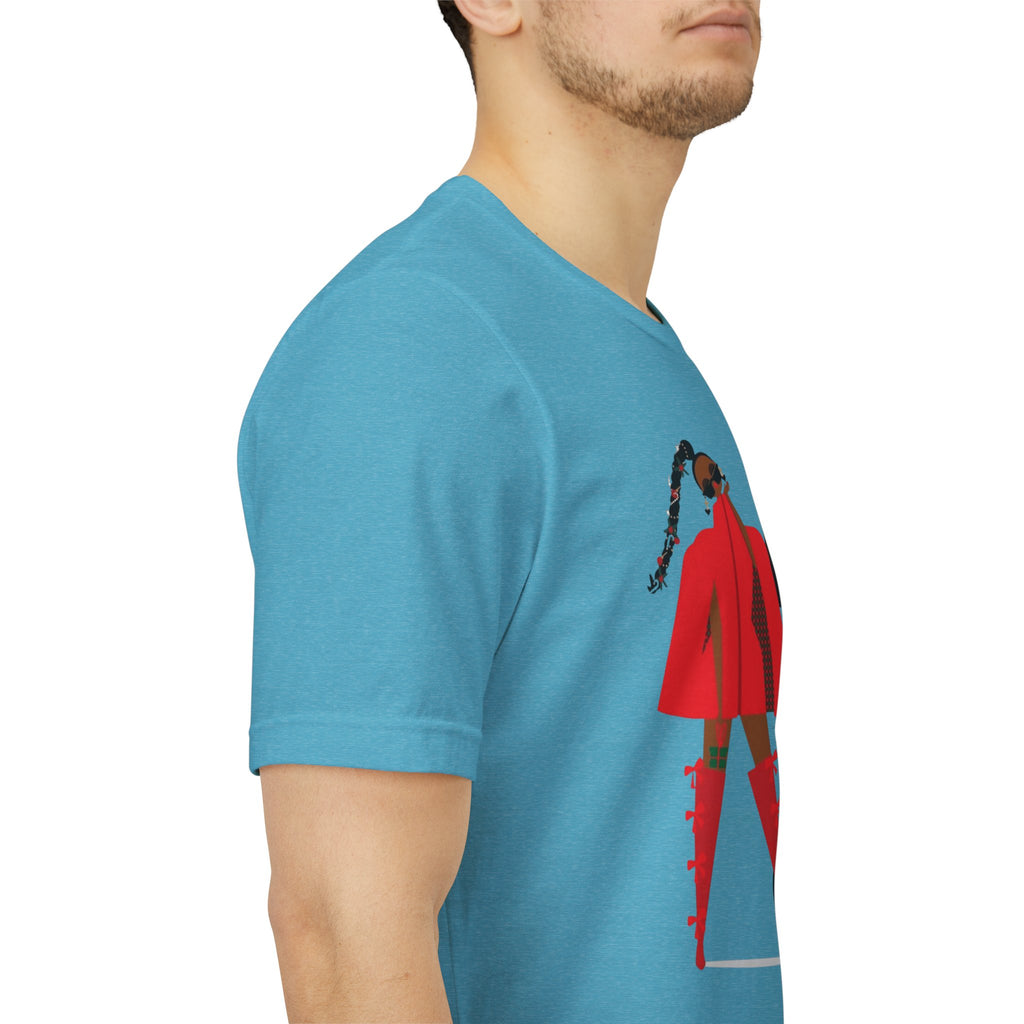 December Fashion Tee  Red Coat Model Graphic Shirt