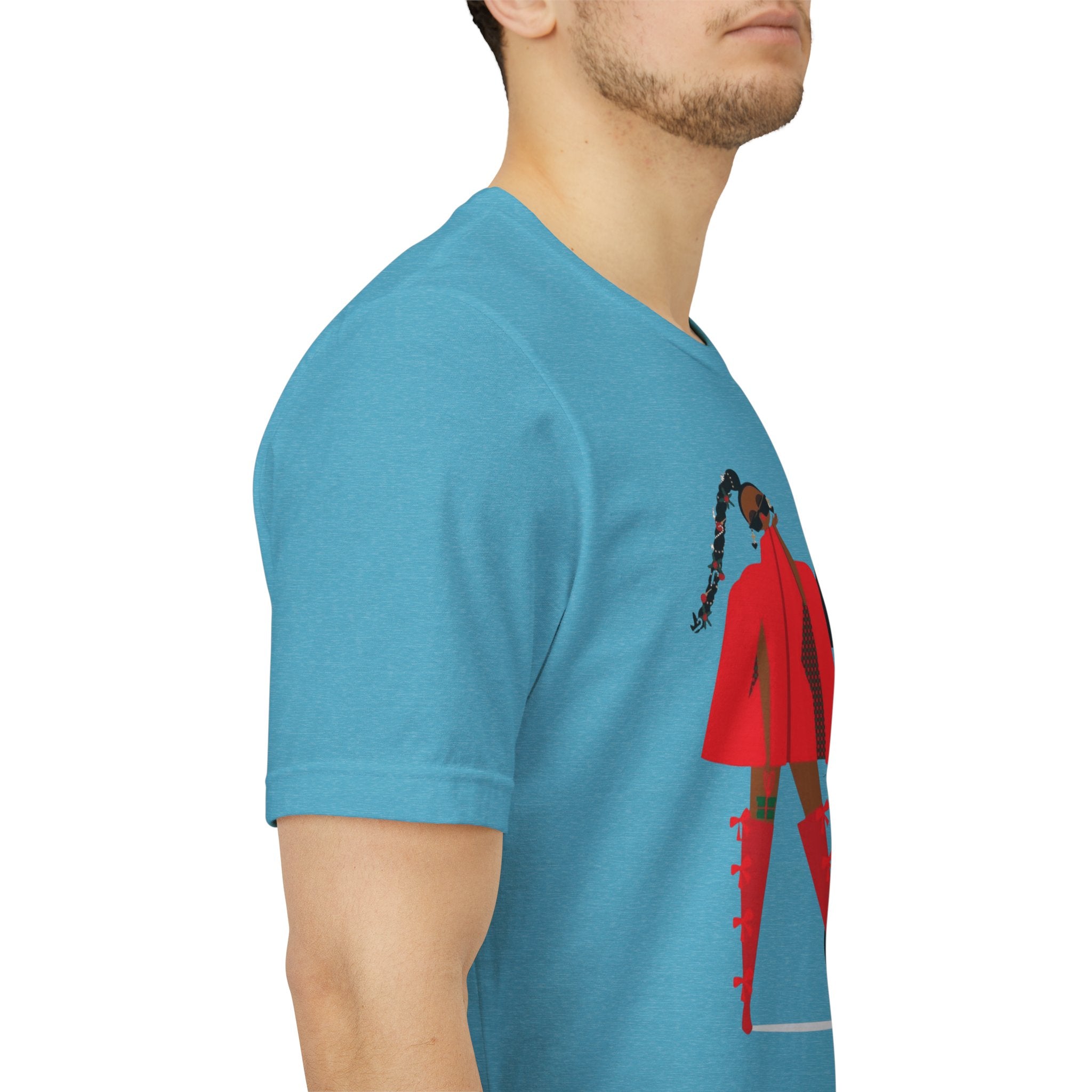December Fashion Tee  Red Coat Model Graphic Shirt