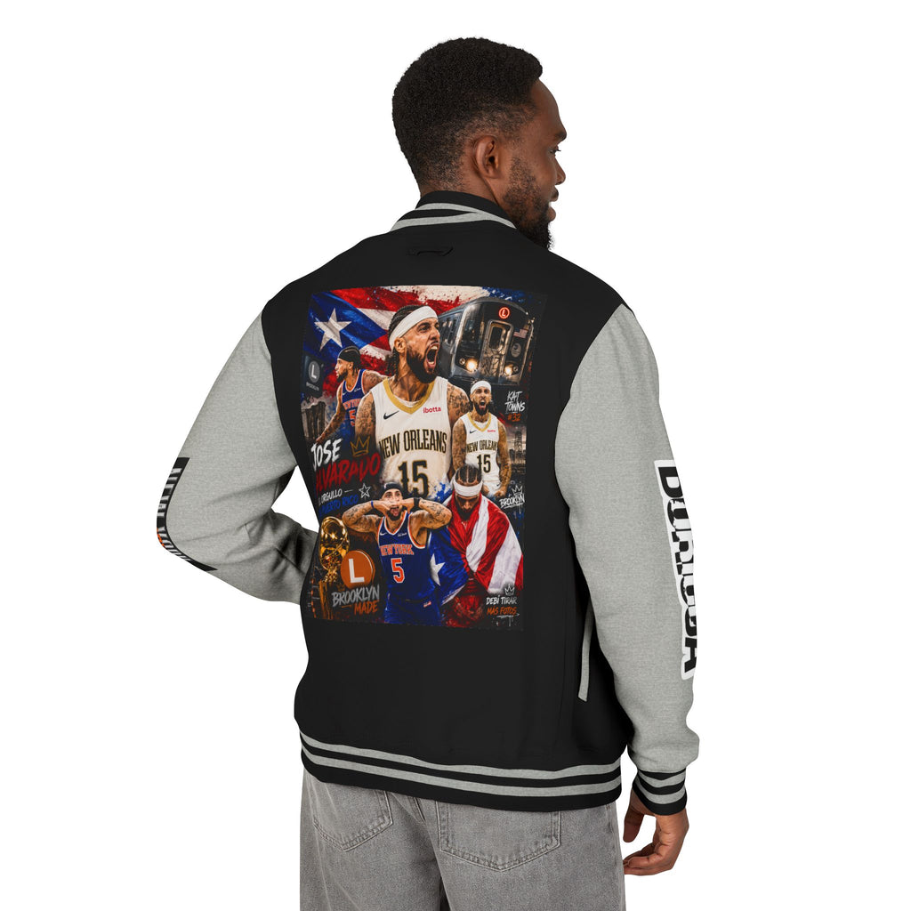 Basketball-Inspired Letterman Jacket — Men's Retro Varsity Sports Jacket Jose AlvarTribute Varsity Jacket