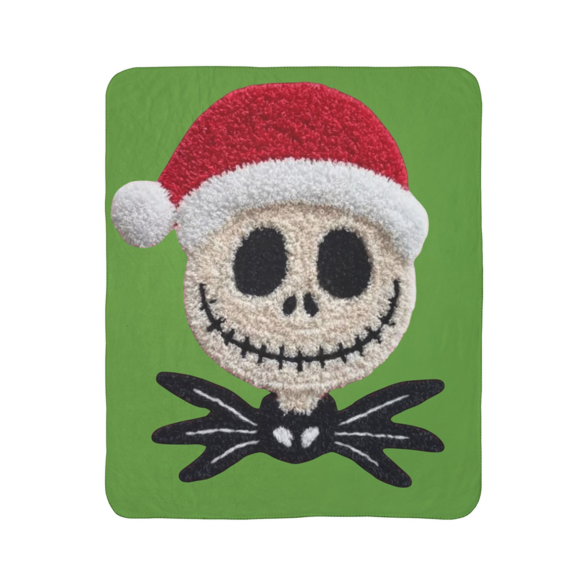 Magical Christmas Cartoon Blanket Christmas Skull Sherpa Blanket  Santa Hat Jack Skellington Holiday Throw