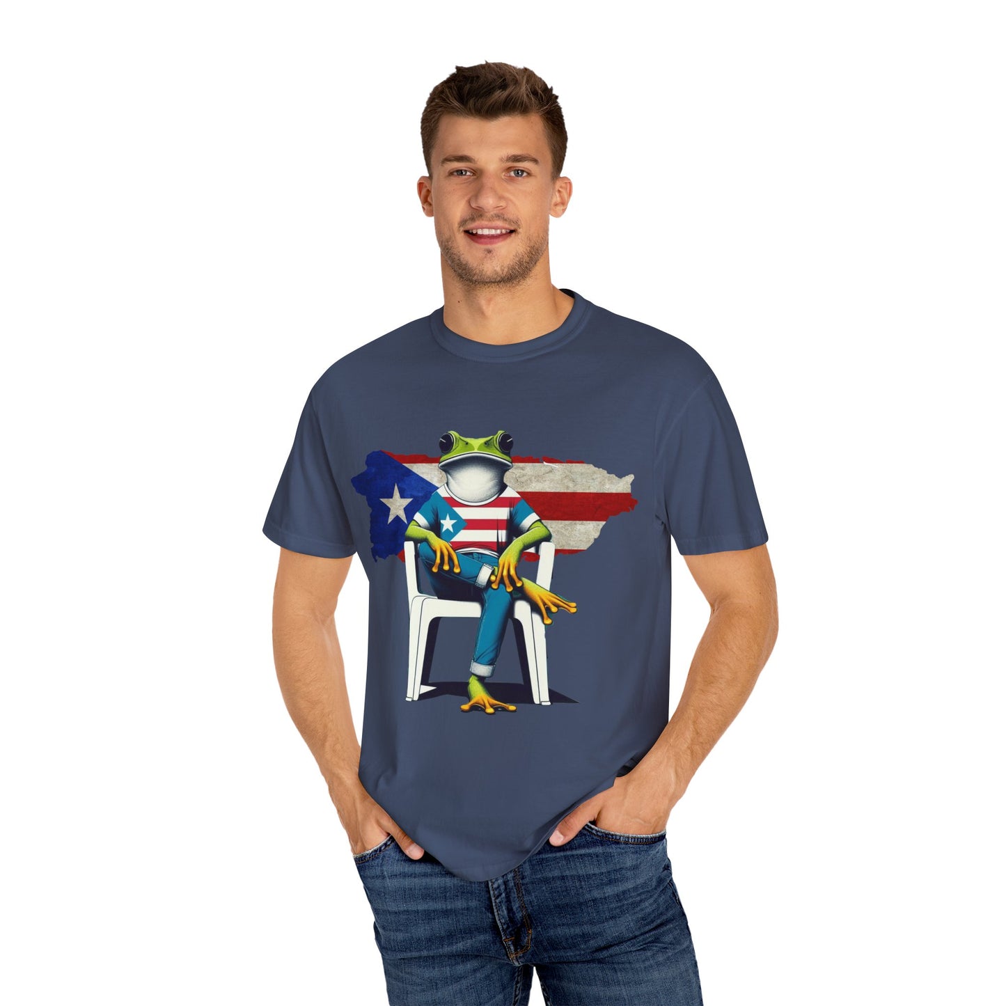 Patriotic Puerto Rican Shirt Patriotic Frog T-shirt, Humor Shirt, Gift for Nature Lovers, Summer BBQ Outfit